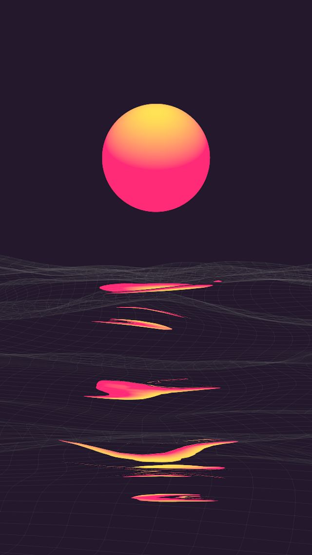 Download mobile wallpaper Sea, Sunrise, Artistic, Retro Wave, Vaporwave for free.
