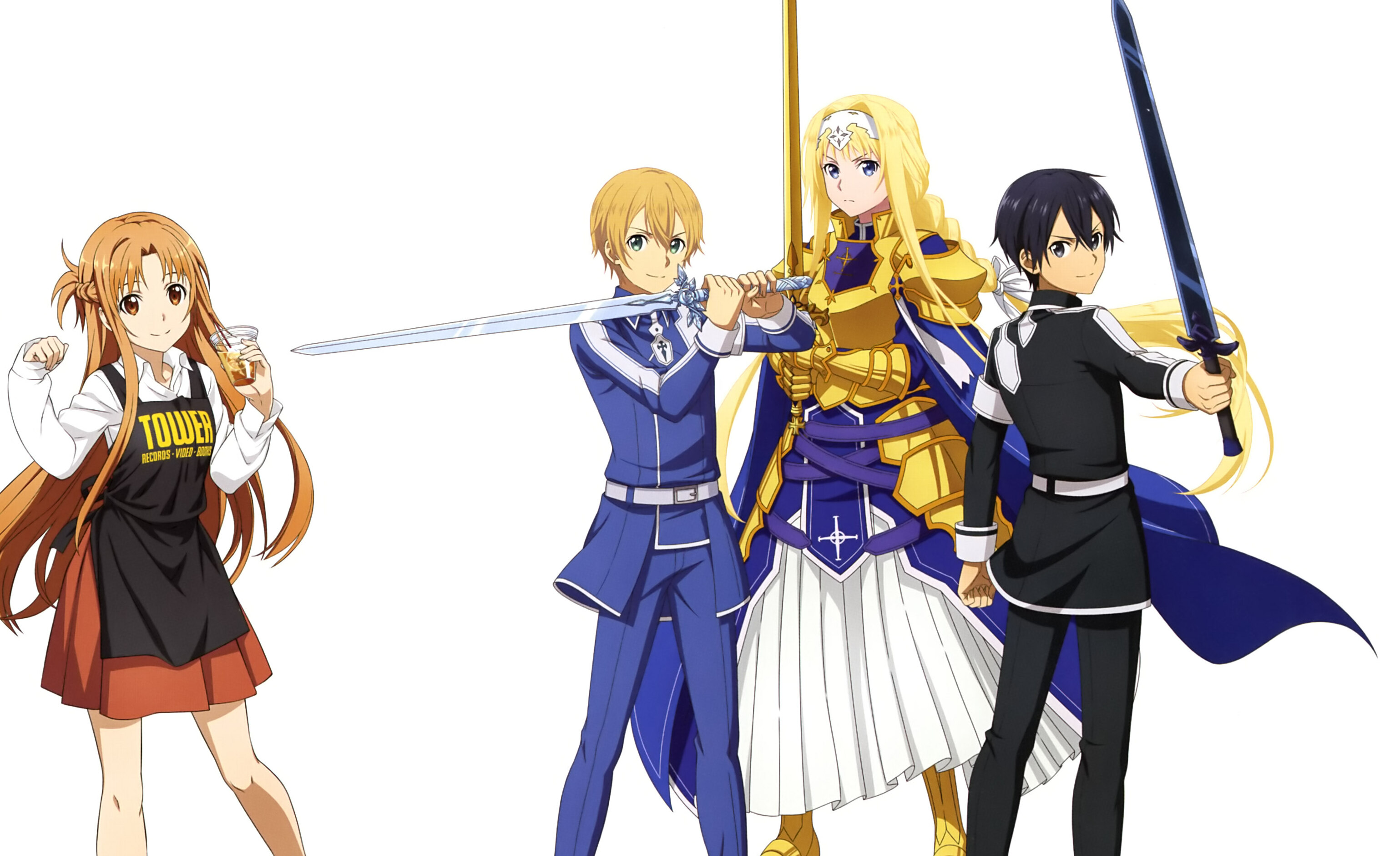 Handy-Wallpaper Animes, Asuna Yuuki, Sword Art Online, Kirito (Schwertkunst Online), Kazuto Kirigaya, Alice Zuberg, Schwertkunst Online: Alicization, Eugeo (Schwertkunst Online) kostenlos herunterladen.