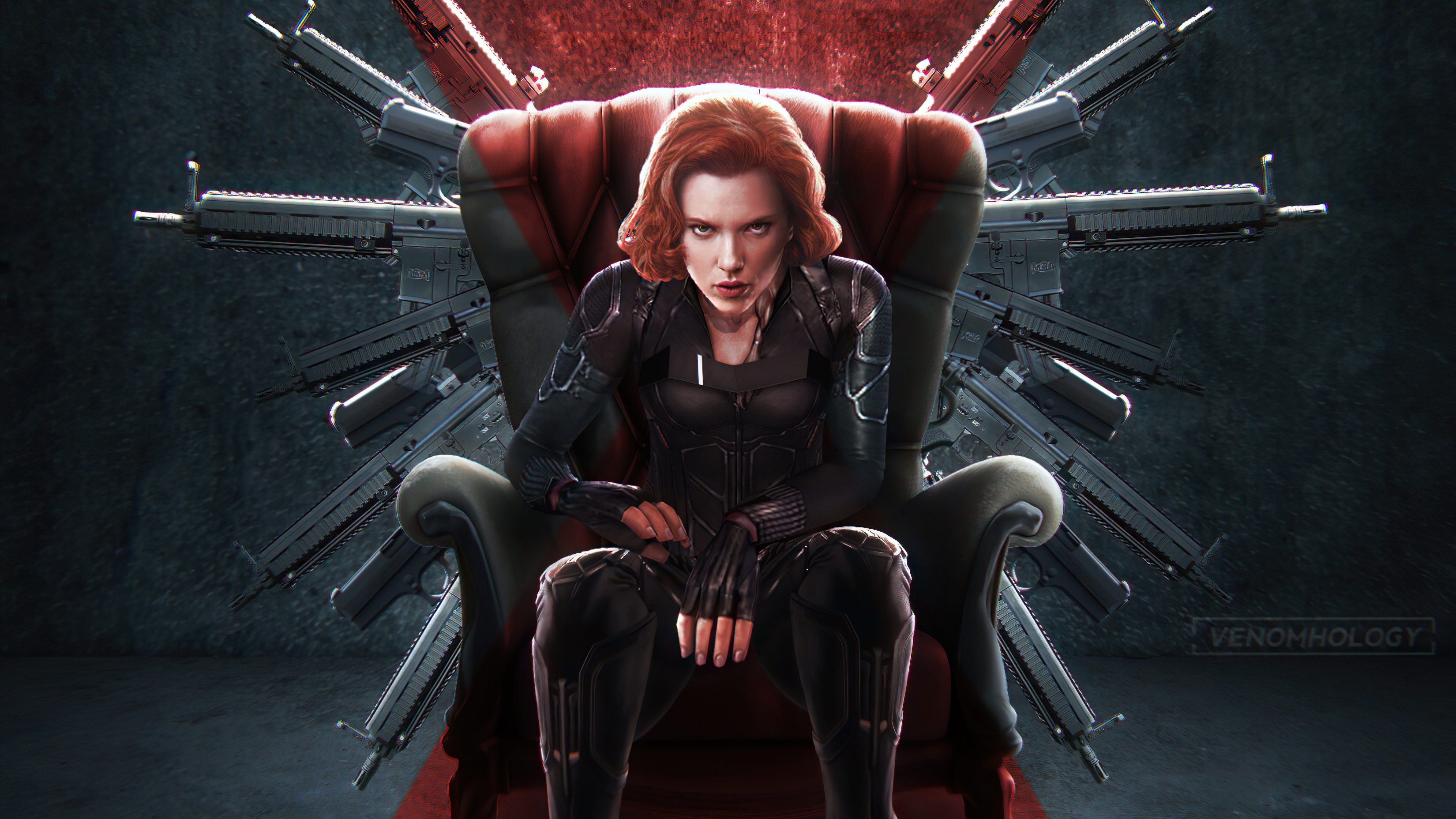 Free download wallpaper Scarlett Johansson, Redhead, Gun, Movie, Short Hair, Black Widow, Natasha Romanoff on your PC desktop