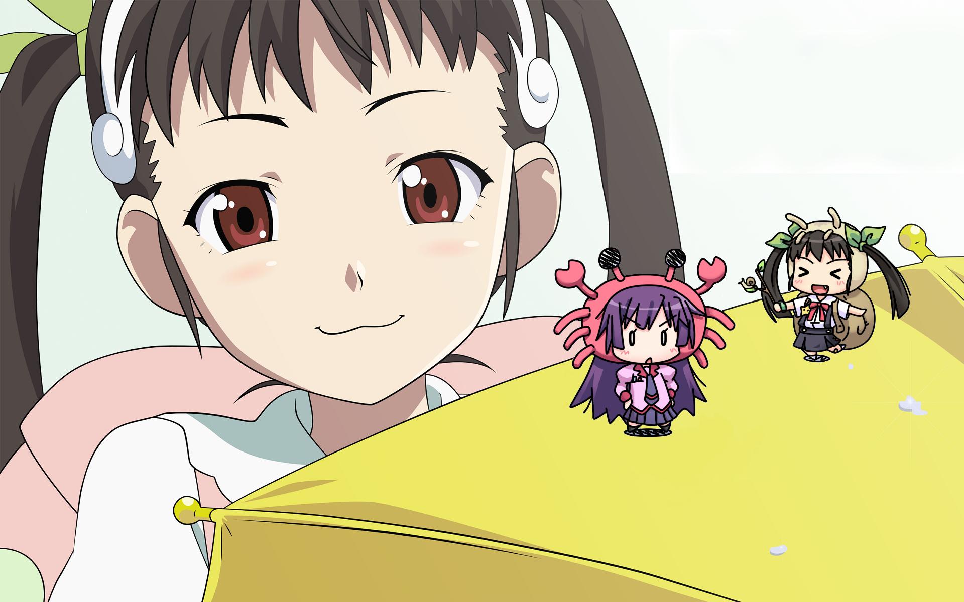 Handy-Wallpaper Animes, Monogatari (Serie), Hitagi Senjogahara, Mayoi Hachikuji kostenlos herunterladen.