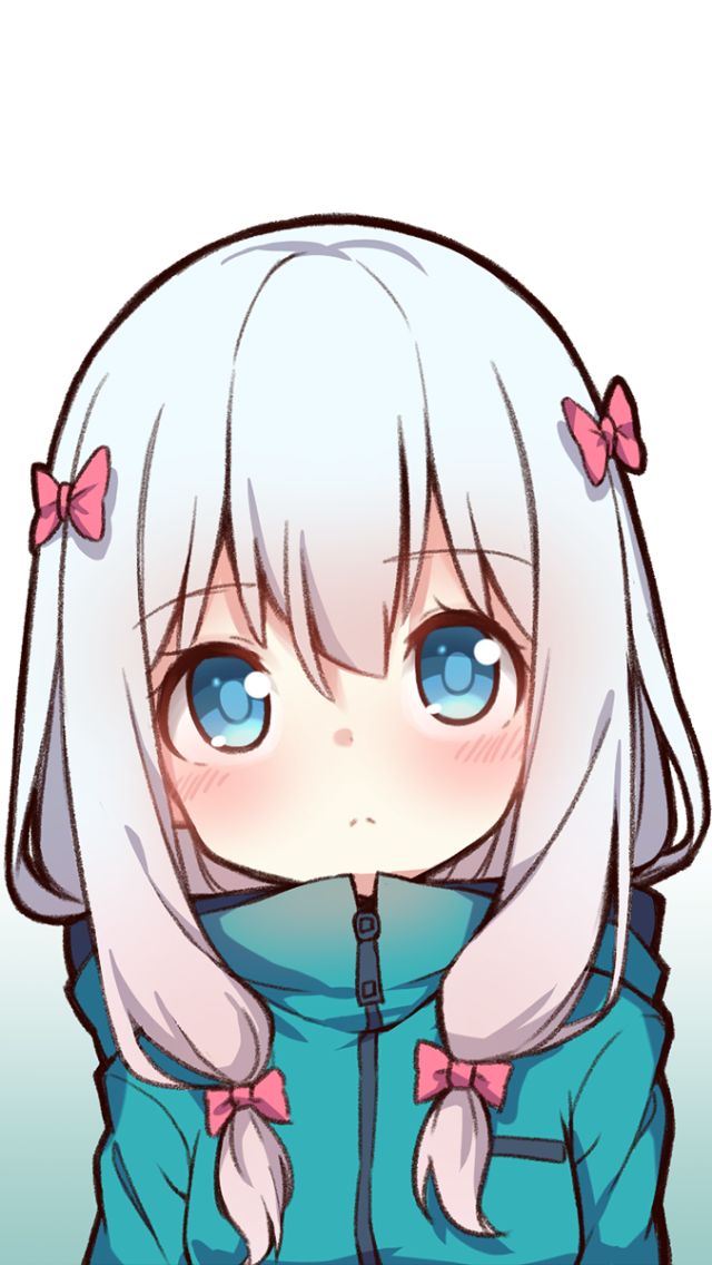 Descarga gratuita de fondo de pantalla para móvil de Animado, Sonrojo, Pelo Blanco, Ojos Aguamarina, Eromanga Sensei, Sagiri Izumi.