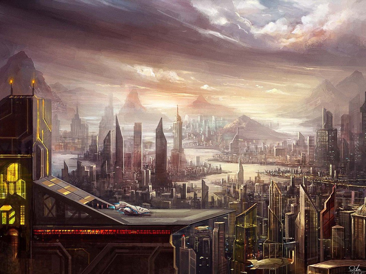 Free download wallpaper City, Sci Fi on your PC desktop