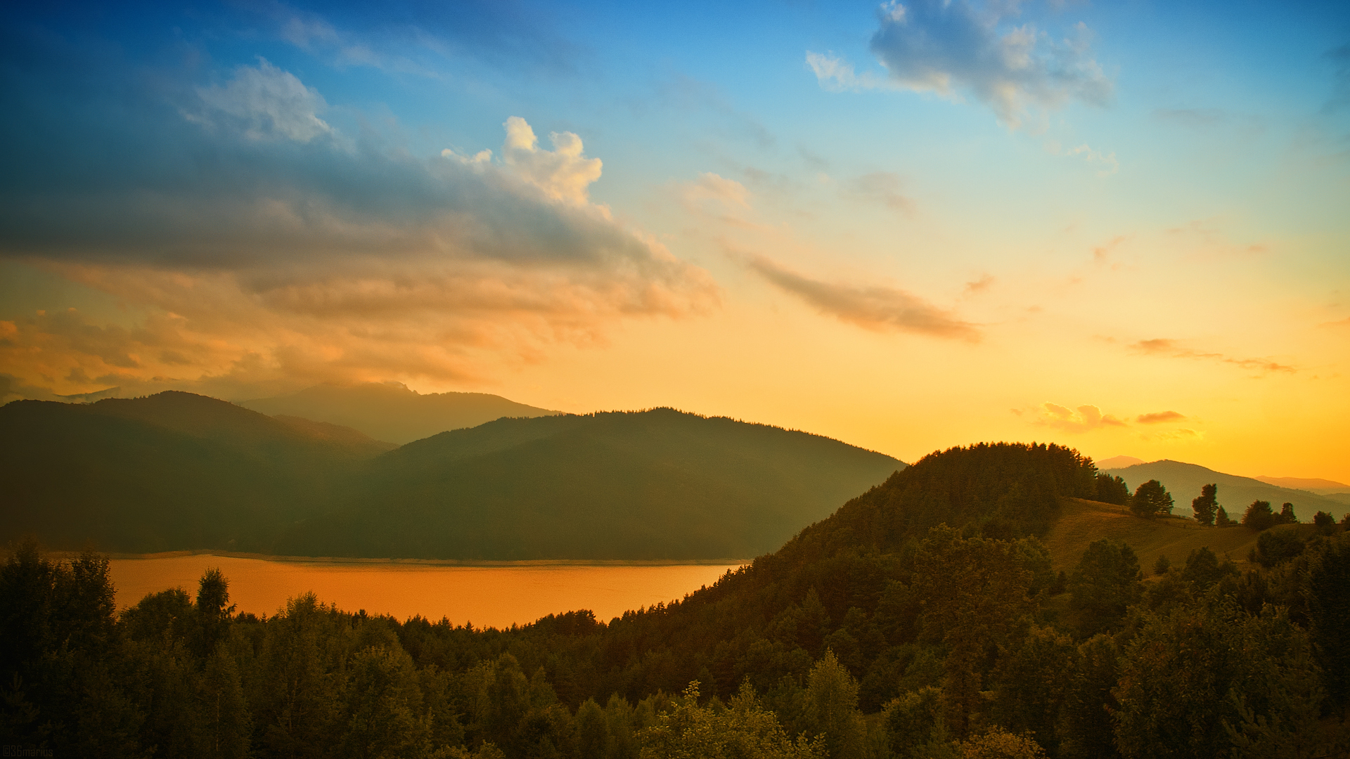 無料モバイル壁紙風景, 山脈, 日没をダウンロードします。