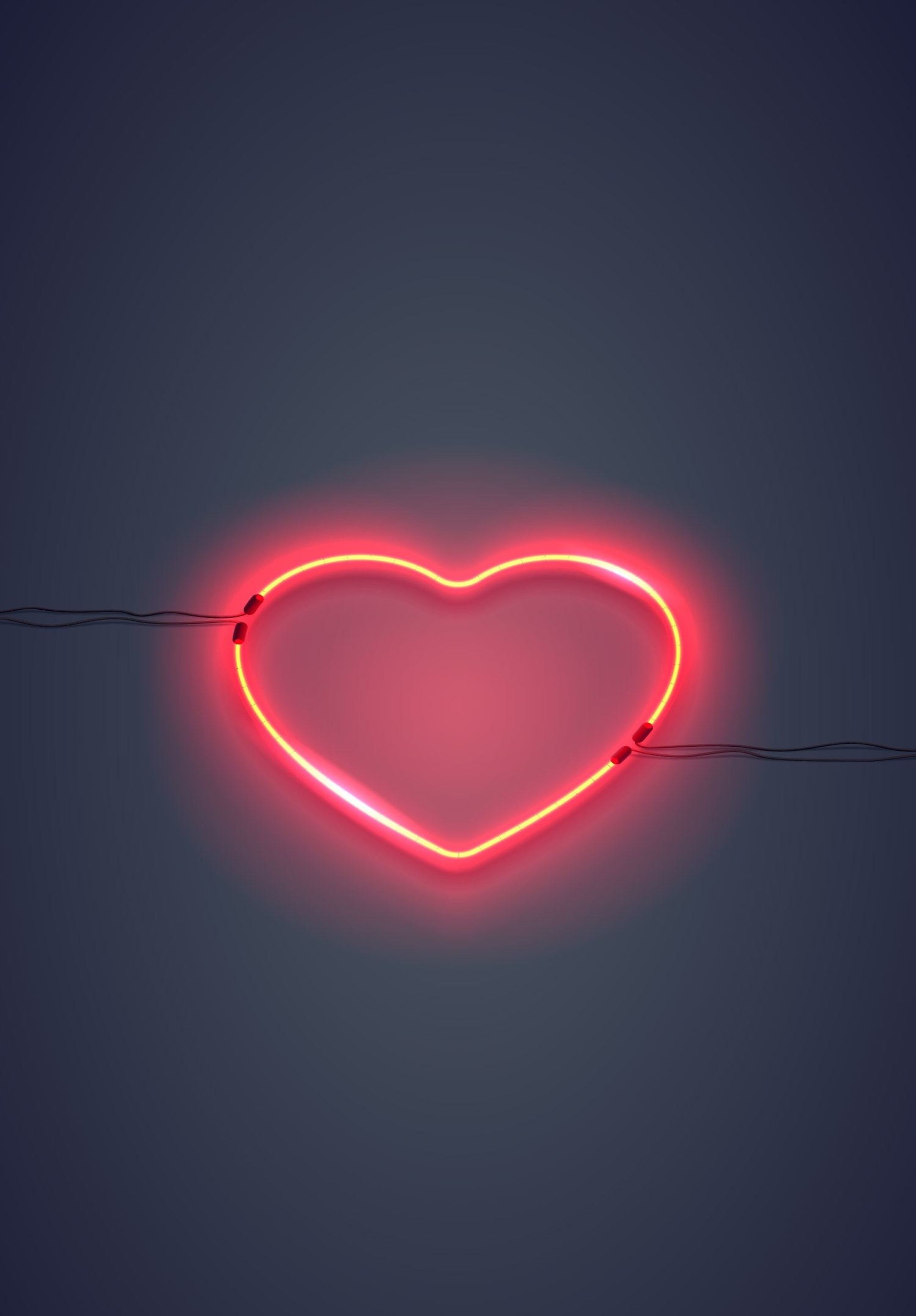 heart, love, neon, backlight, illumination cellphone