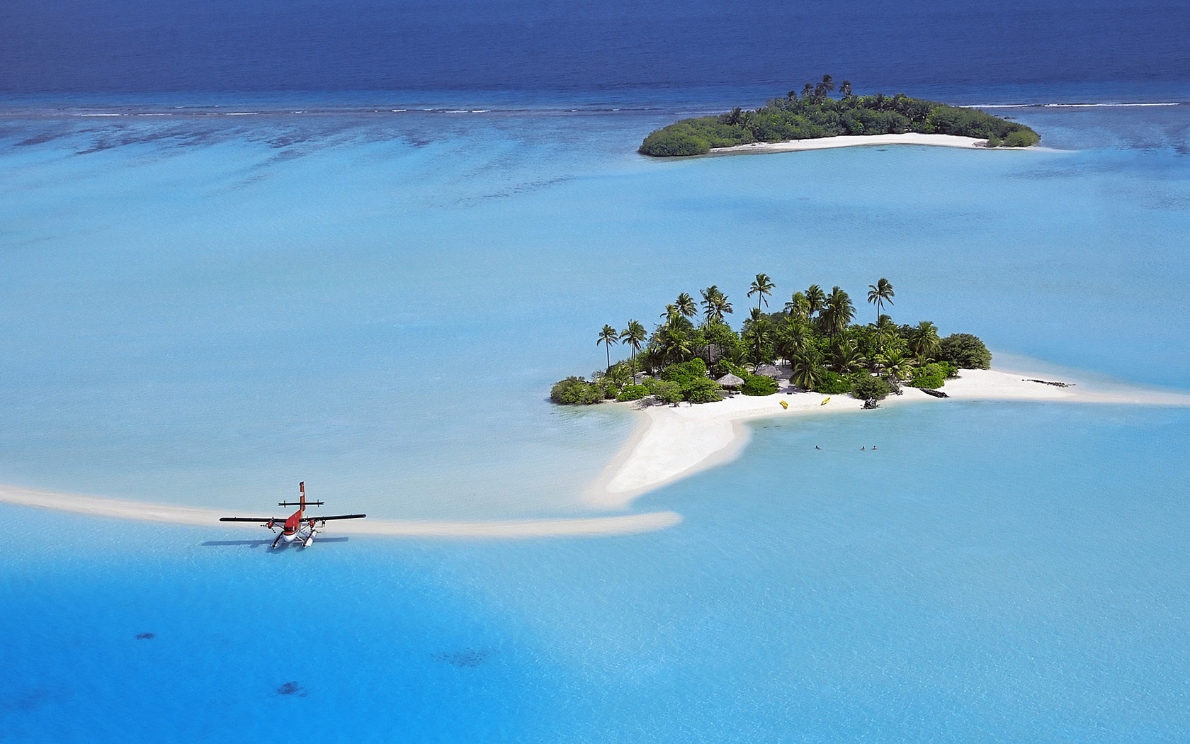 airplanes, landscape, transport, sea, beach, blue desktop HD wallpaper