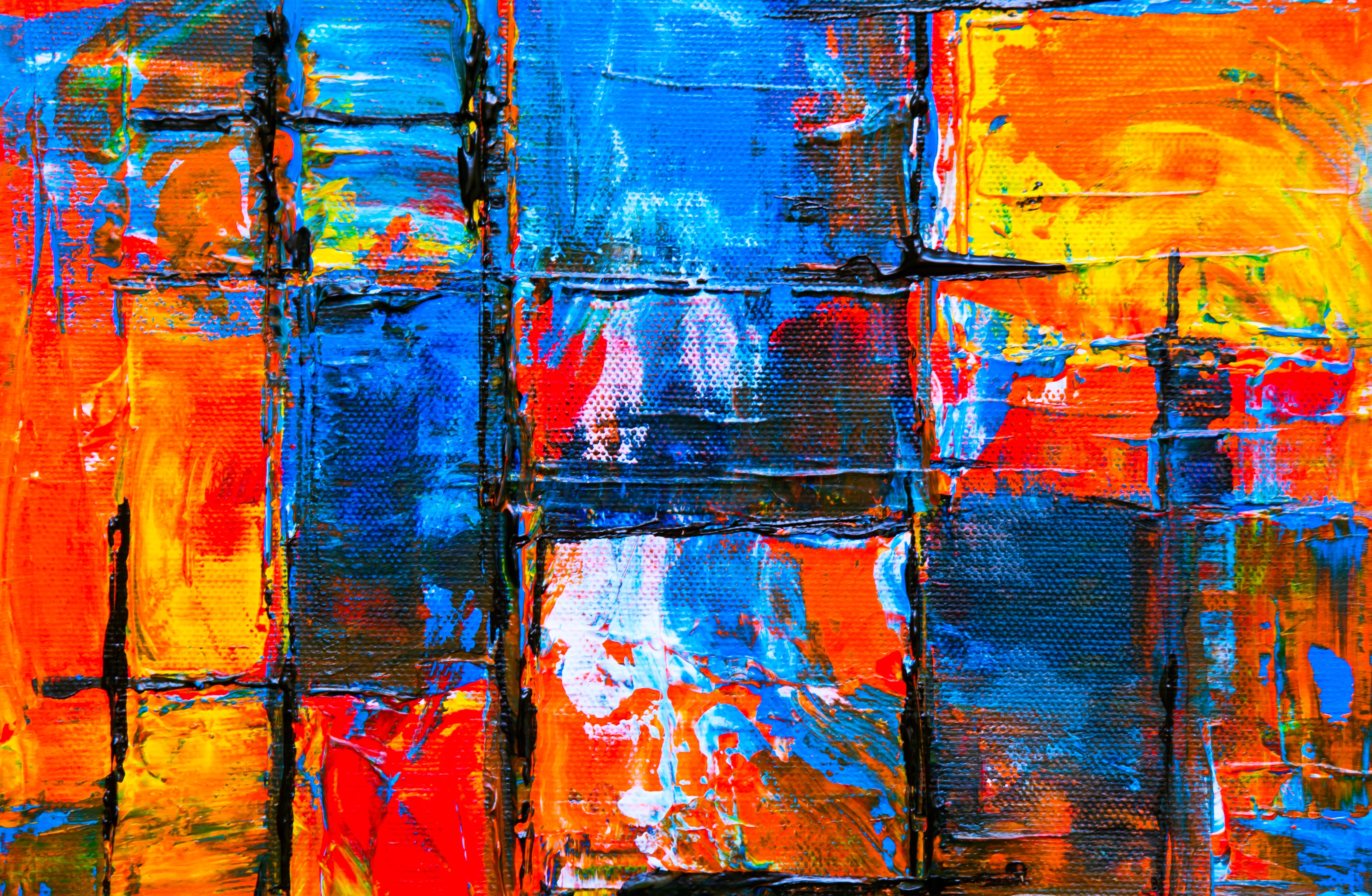 canvas, abstract, multicolored, motley, paint, stains, spots, modern art, contemporary art