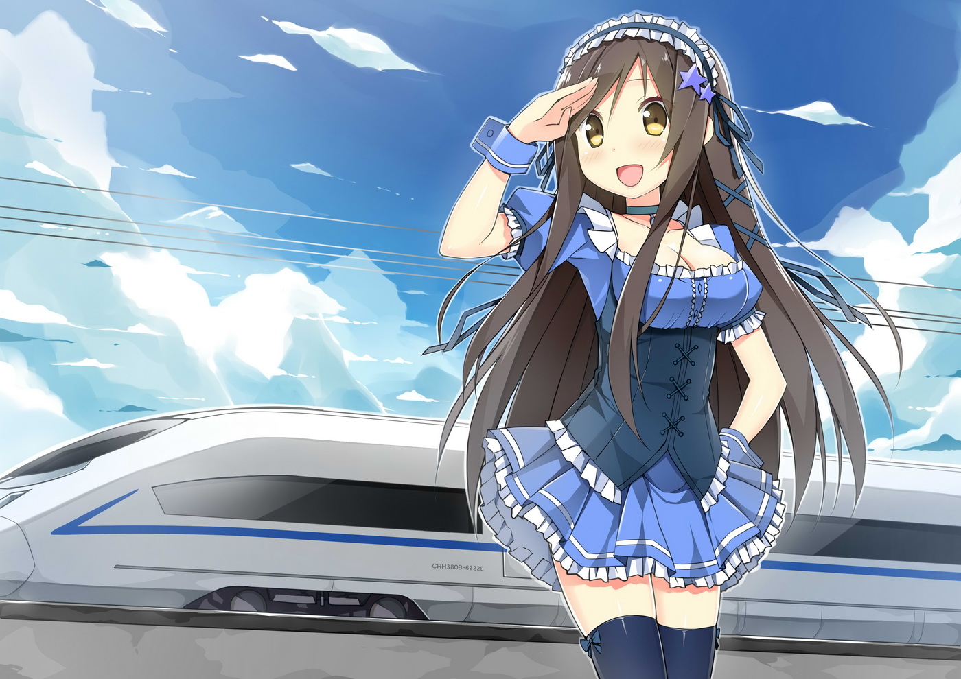 Download mobile wallpaper Anime, Girl, Train for free.