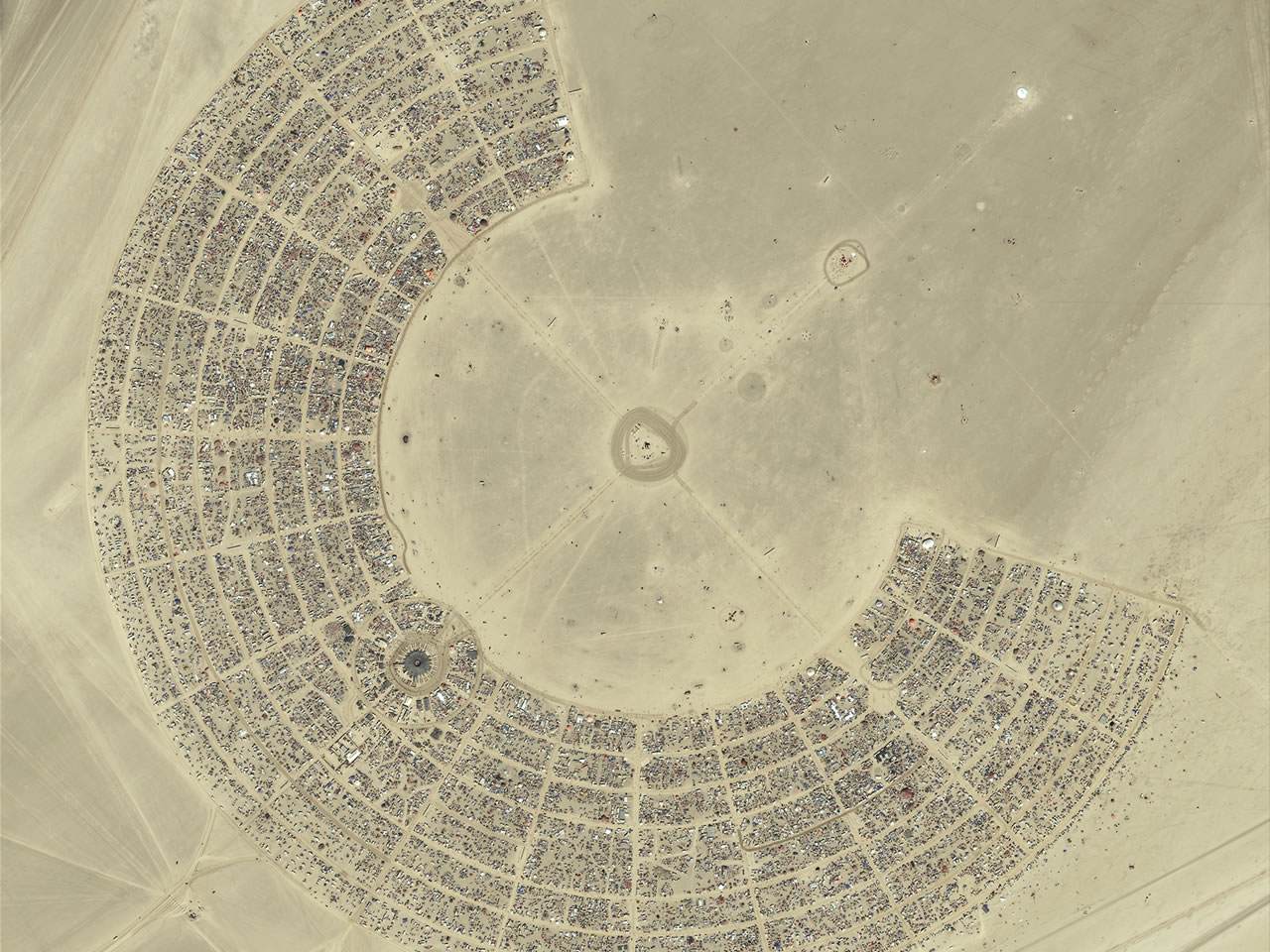burning man, photography, aerial, town