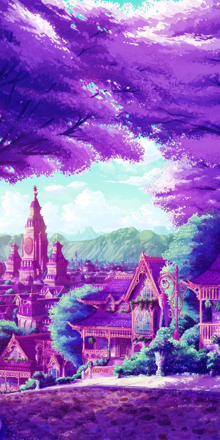 Download mobile wallpaper Anime, Fantasy, City for free.