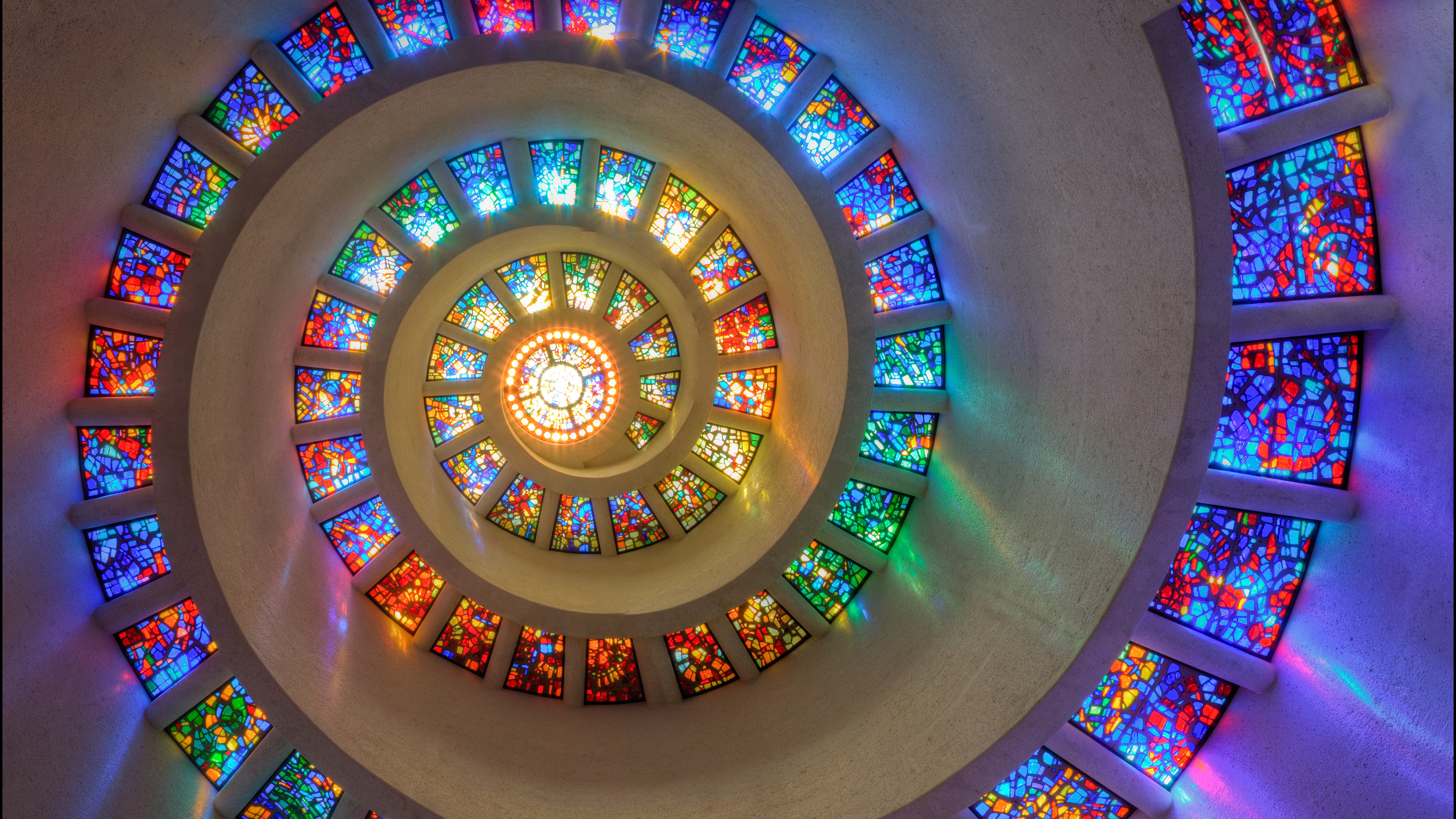 Free download wallpaper Colorful, Spiral, Photography, Stained Glass on your PC desktop