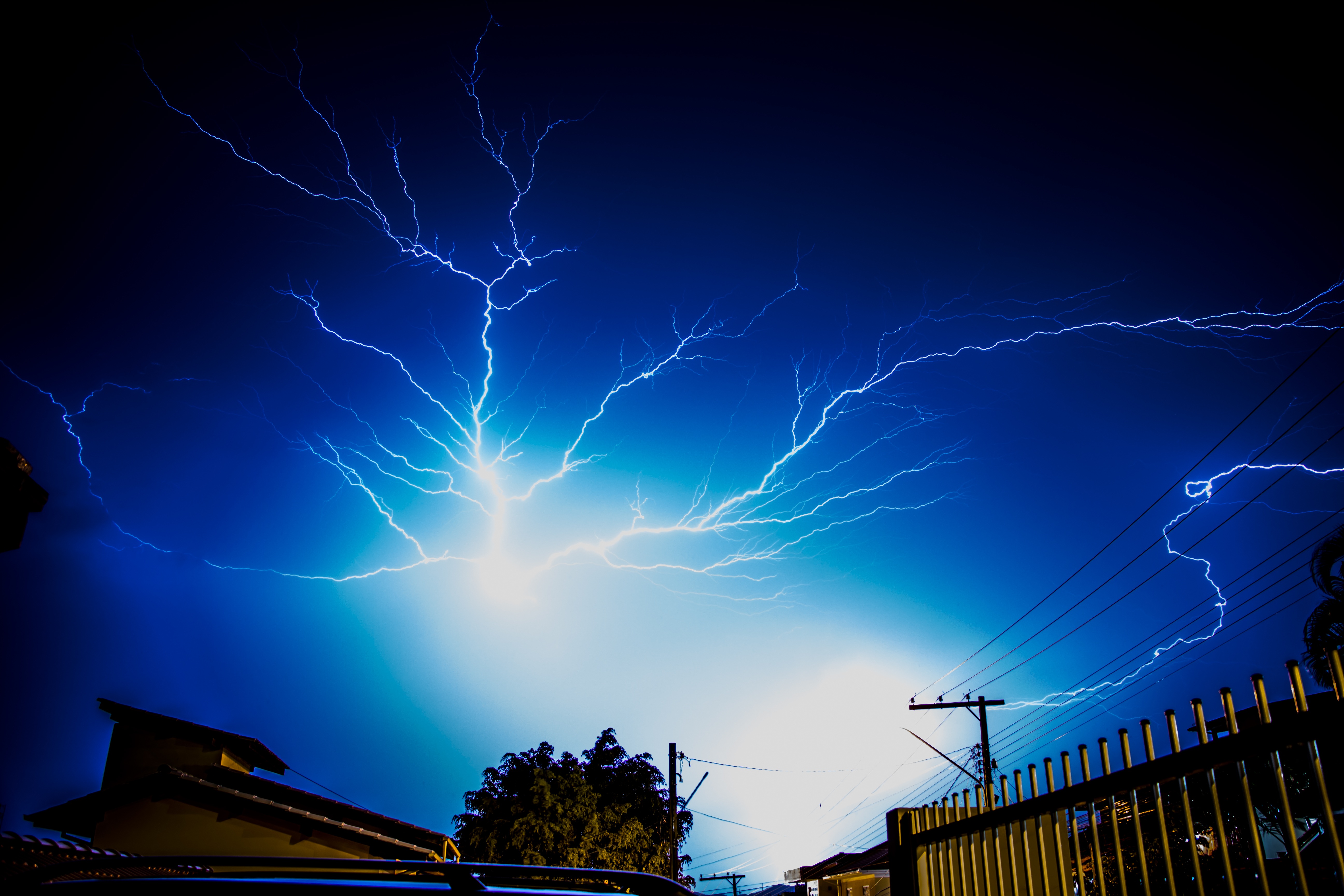 nature, sky, night, lightning, mainly cloudy, overcast for android