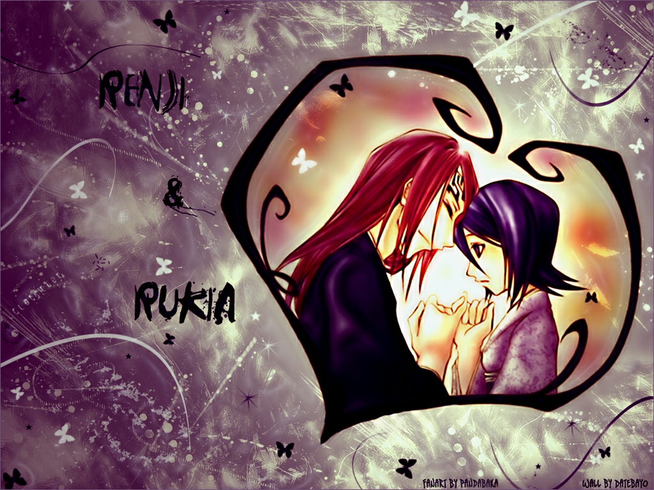 Free download wallpaper Anime, Bleach, Rukia Kuchiki, Renji Abarai on your PC desktop