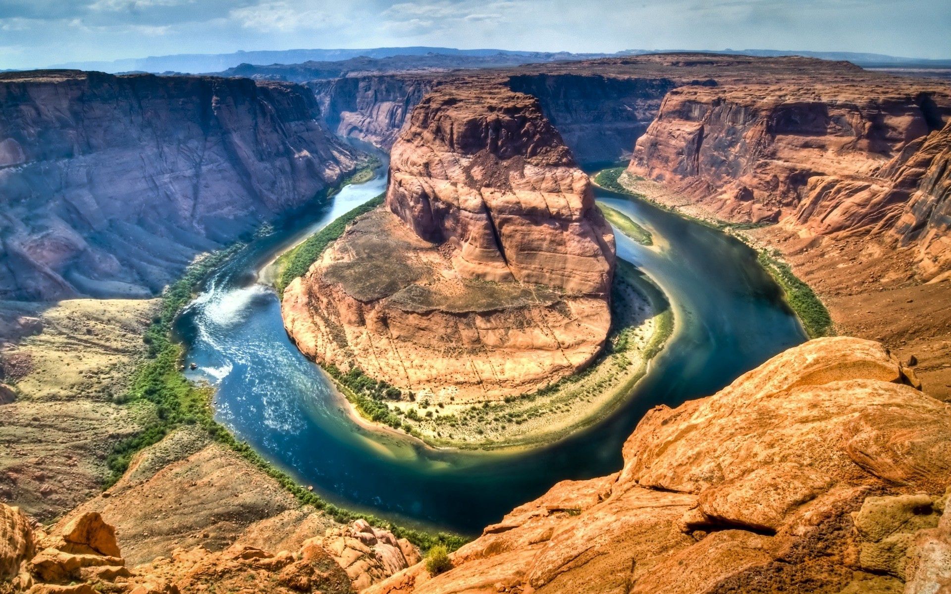nature, rivers, canyon, turn, bend