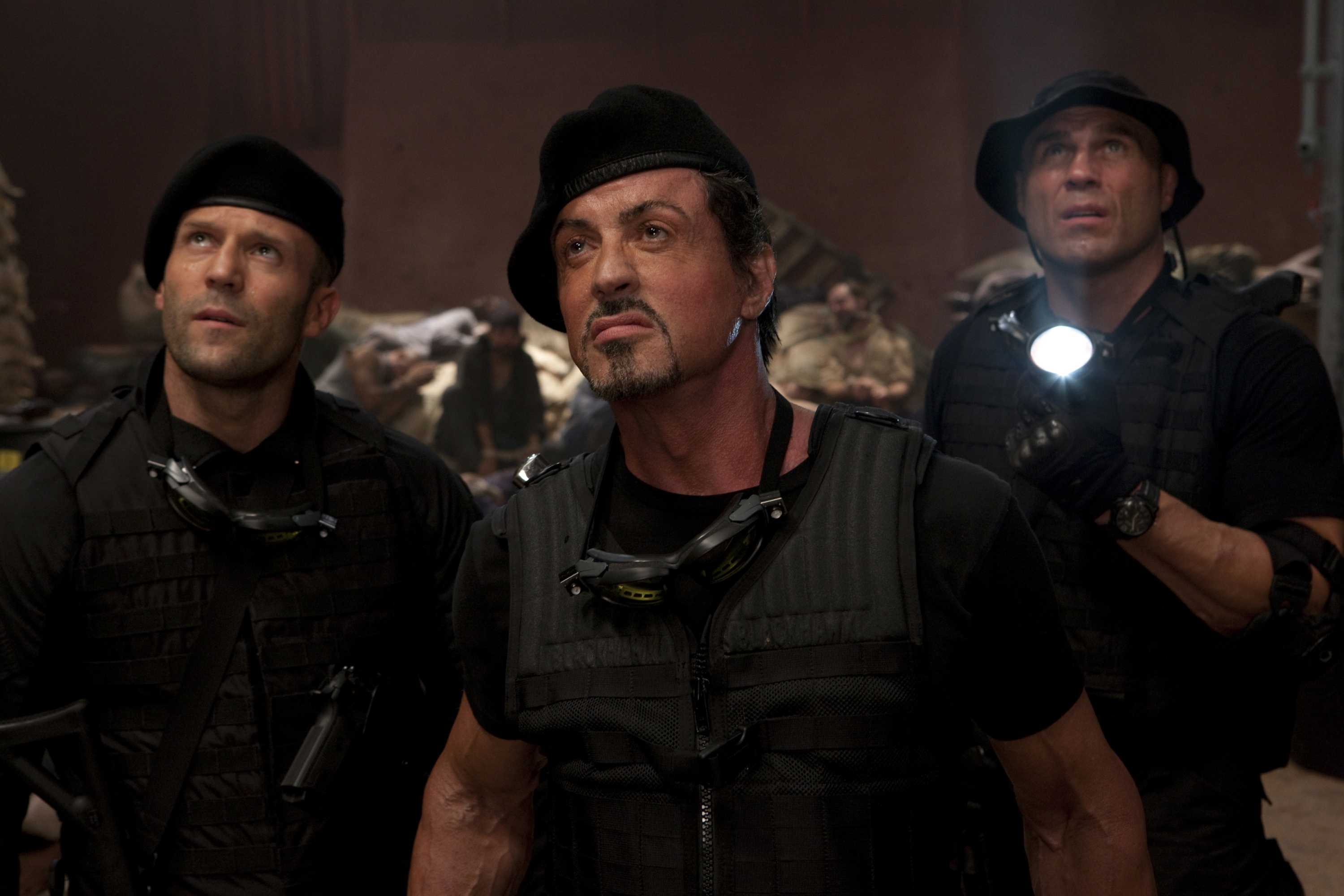 movie, the expendables, barney ross, jason statham, lee christmas, randy couture, sylvester stallone, toll road