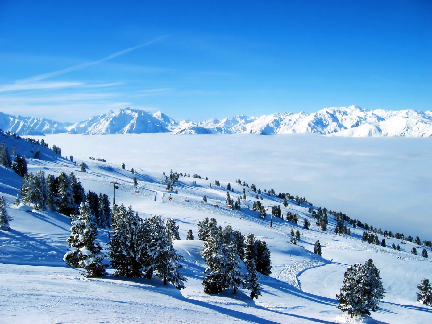 PCデスクトップに風景, 冬, 山脈画像を無料でダウンロード