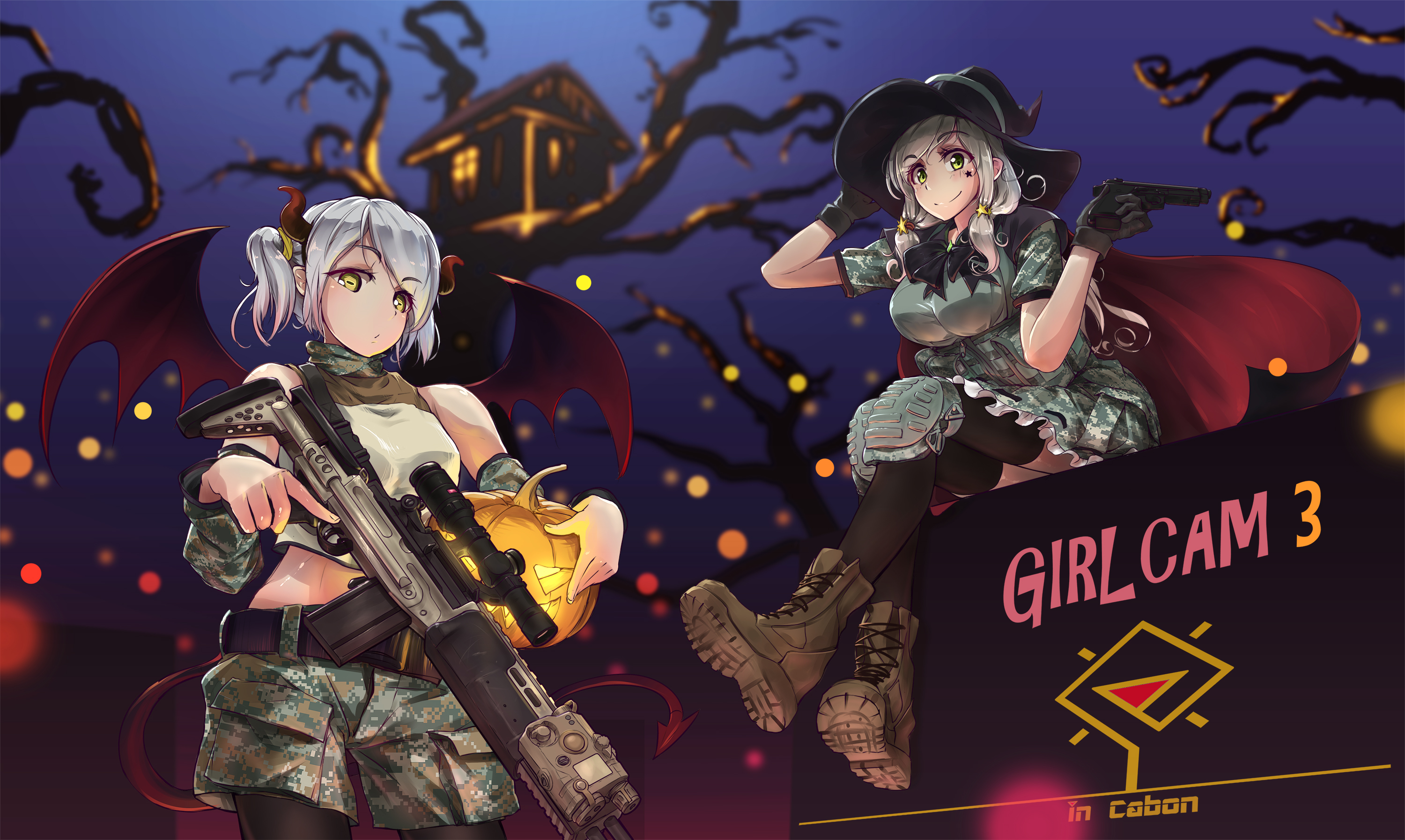 Free download wallpaper Anime, Halloween, Pumpkin, Original on your PC desktop