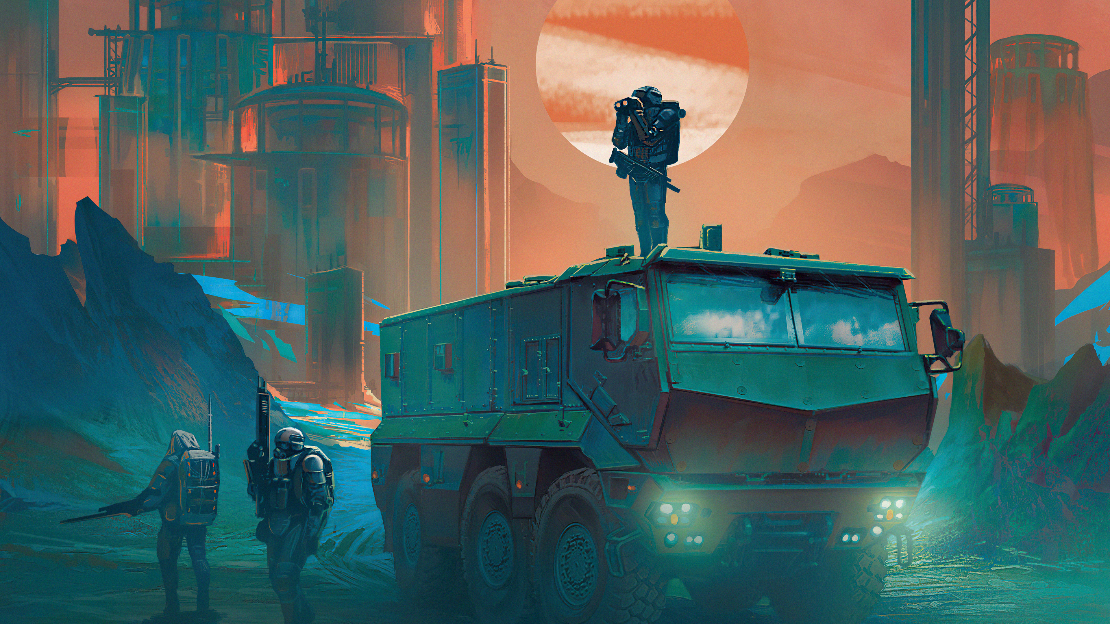 Download mobile wallpaper Warrior, Sci Fi, Exploration, Vehicle for free.