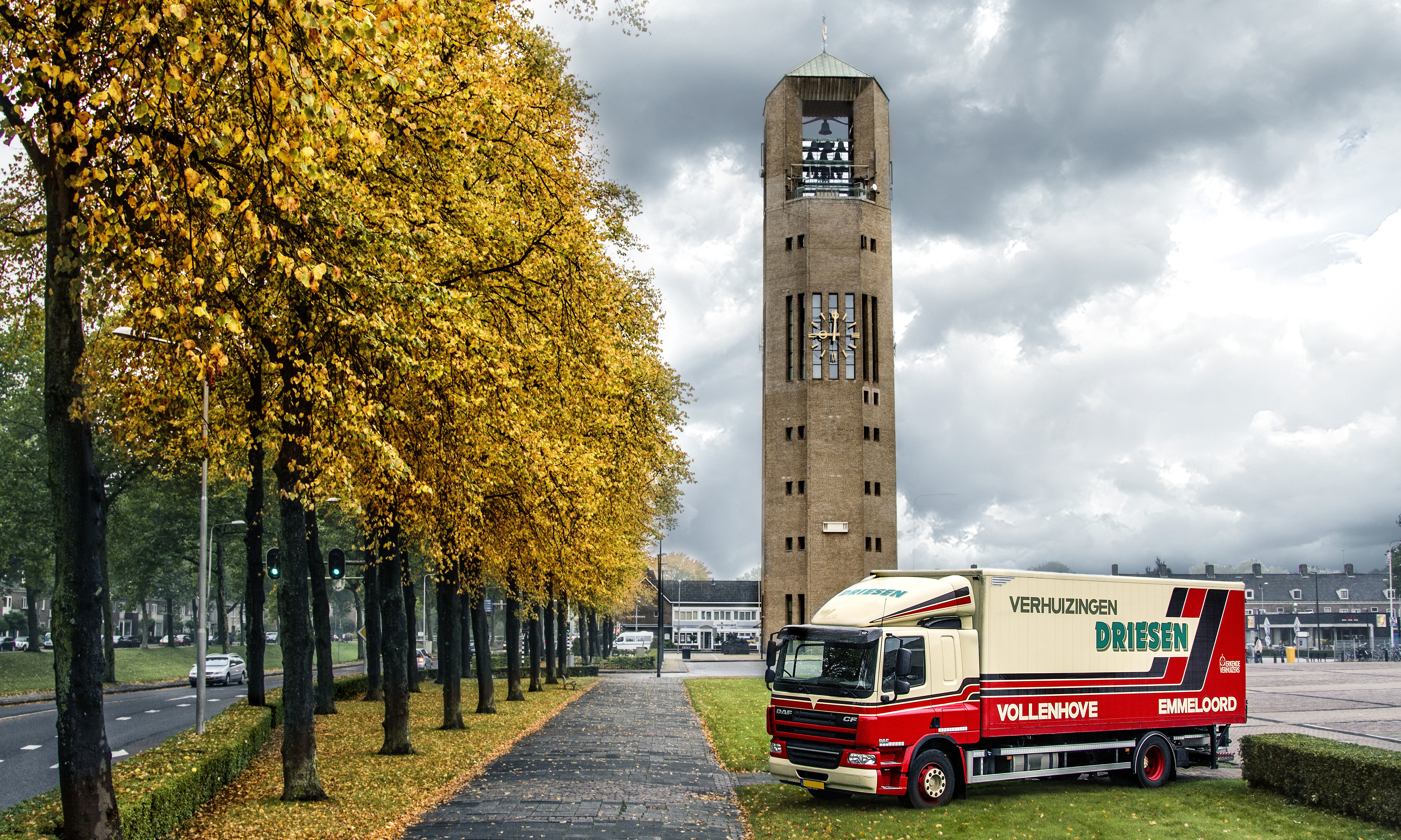 Free download wallpaper Tree, Cloud, Netherlands, Truck, Vehicles on your PC desktop