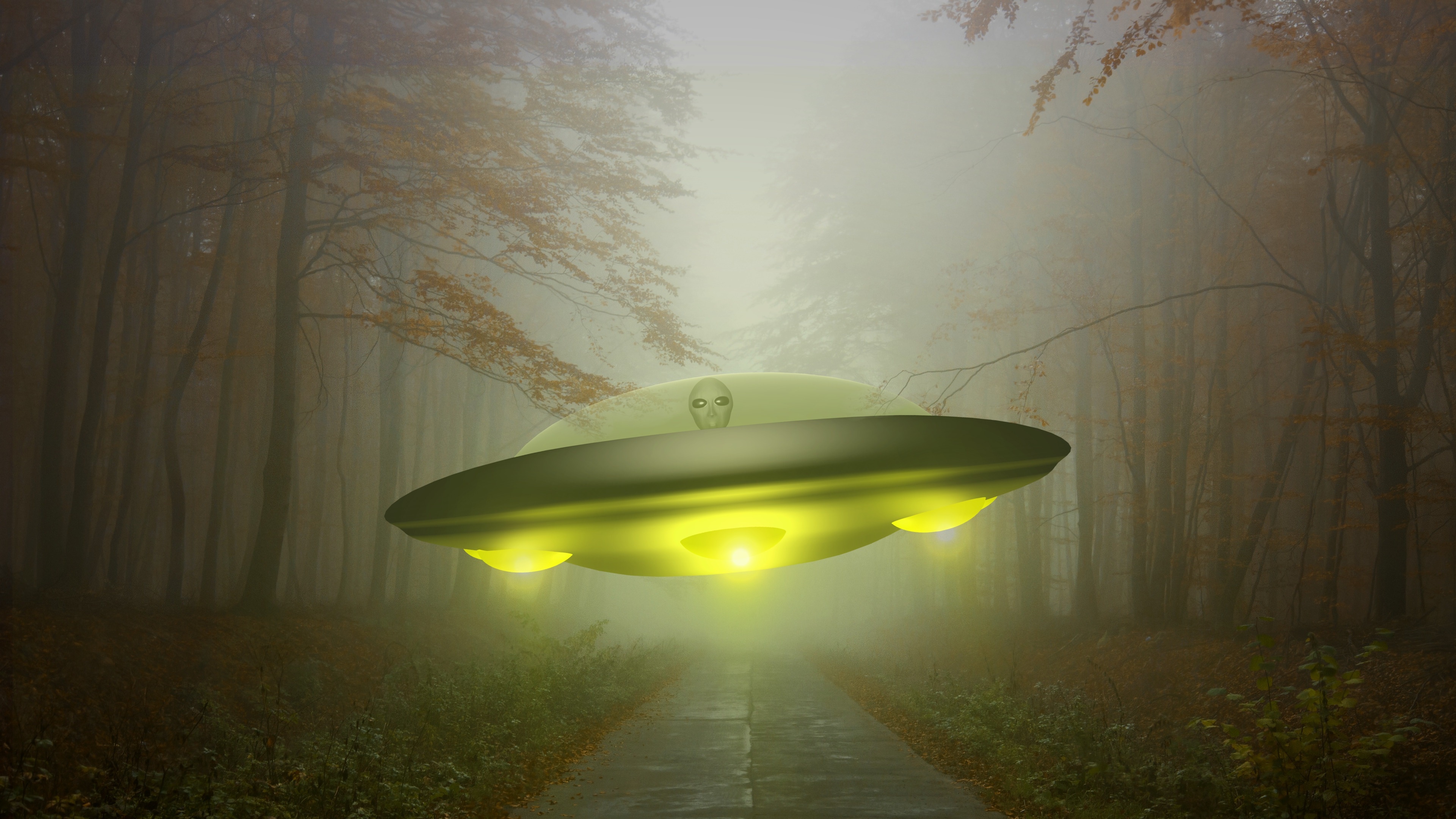 Download mobile wallpaper Road, Sci Fi, Spaceship, Ufo for free.