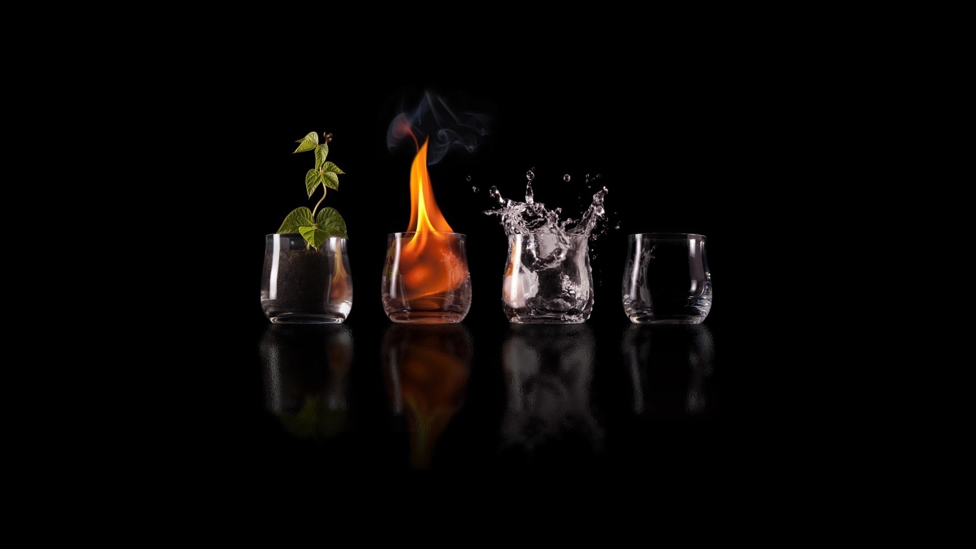 Free download wallpaper Water, Background, Leaves, Fire on your PC desktop