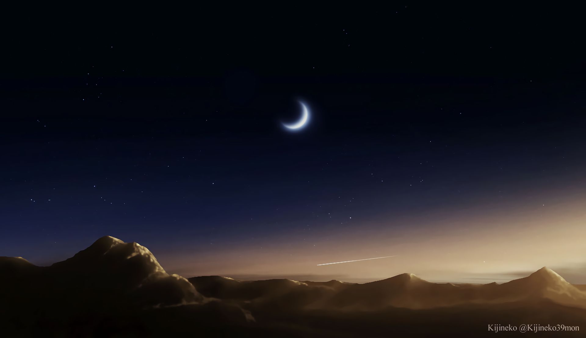 Free download wallpaper Anime, Moon, Original on your PC desktop