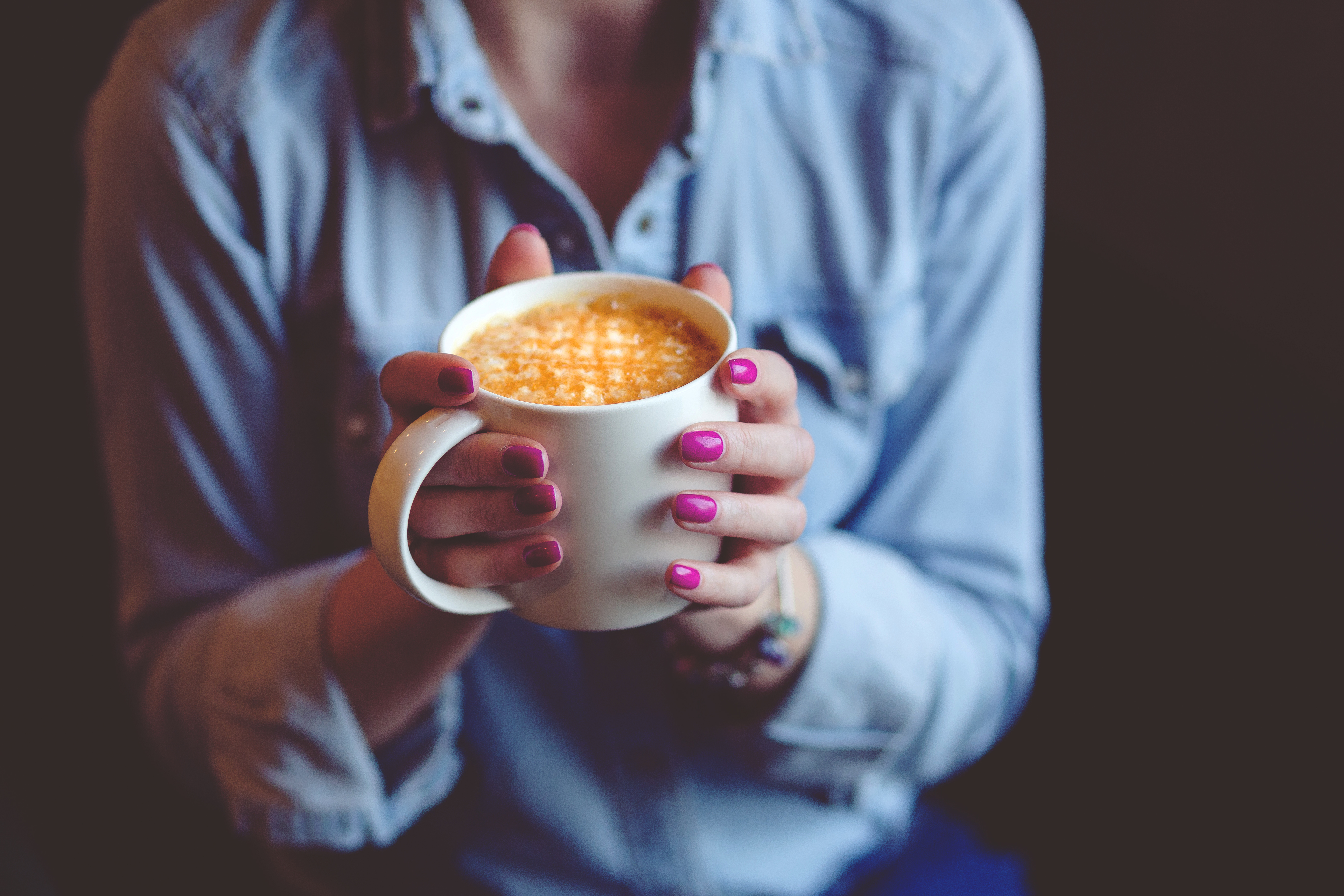 food, coffee, cup, hands, manicure