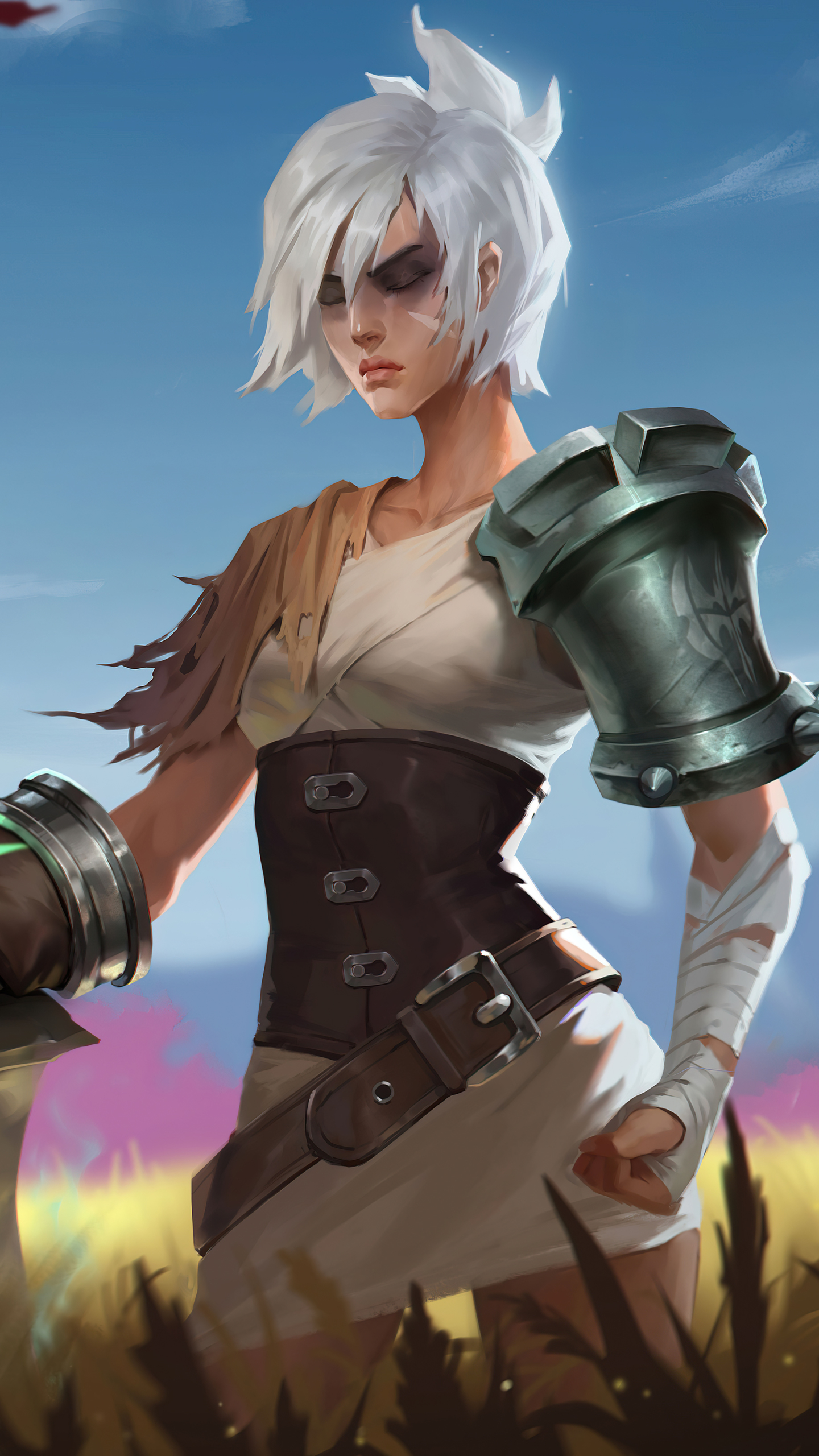 Download mobile wallpaper League Of Legends, Video Game, White Hair, Woman Warrior, Riven (League Of Legends) for free.