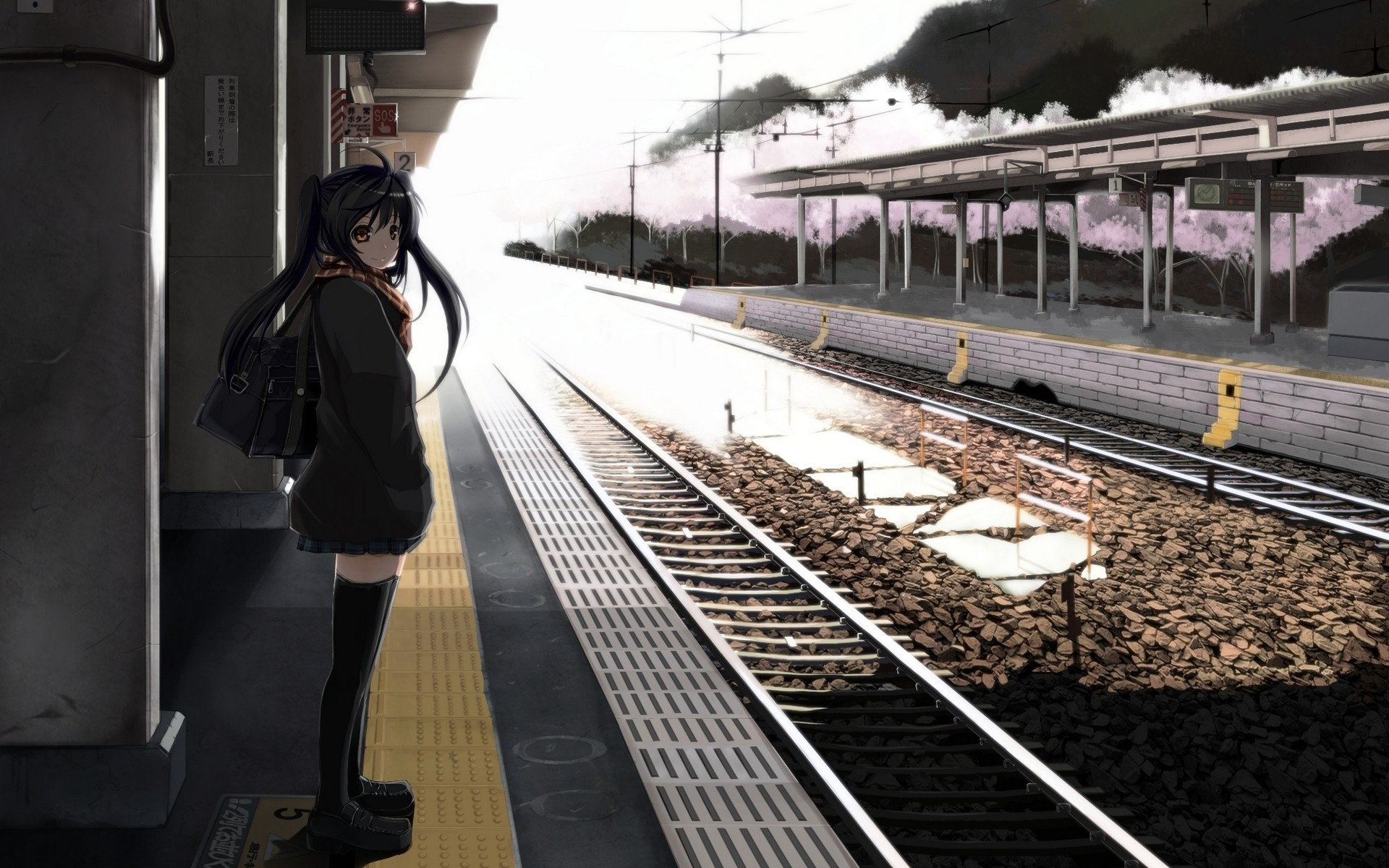 570834 baixar papel de parede anime, estação de trem, estação - protetores de tela e imagens gratuitamente
