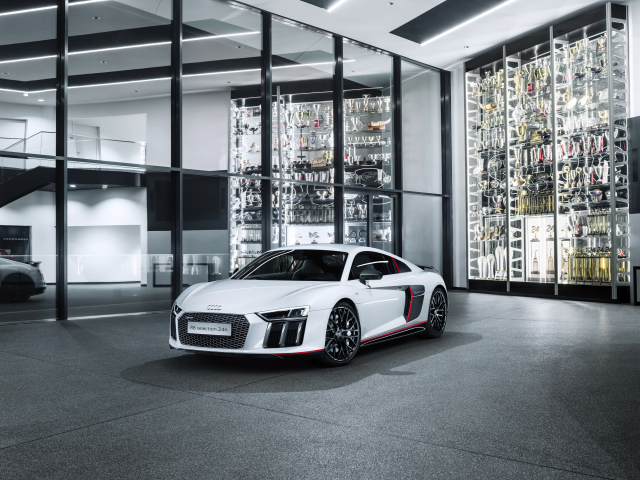 Download mobile wallpaper Audi, Car, Supercar, Audi R8, Vehicle, Vehicles, White Car, Audi R8 V10 for free.