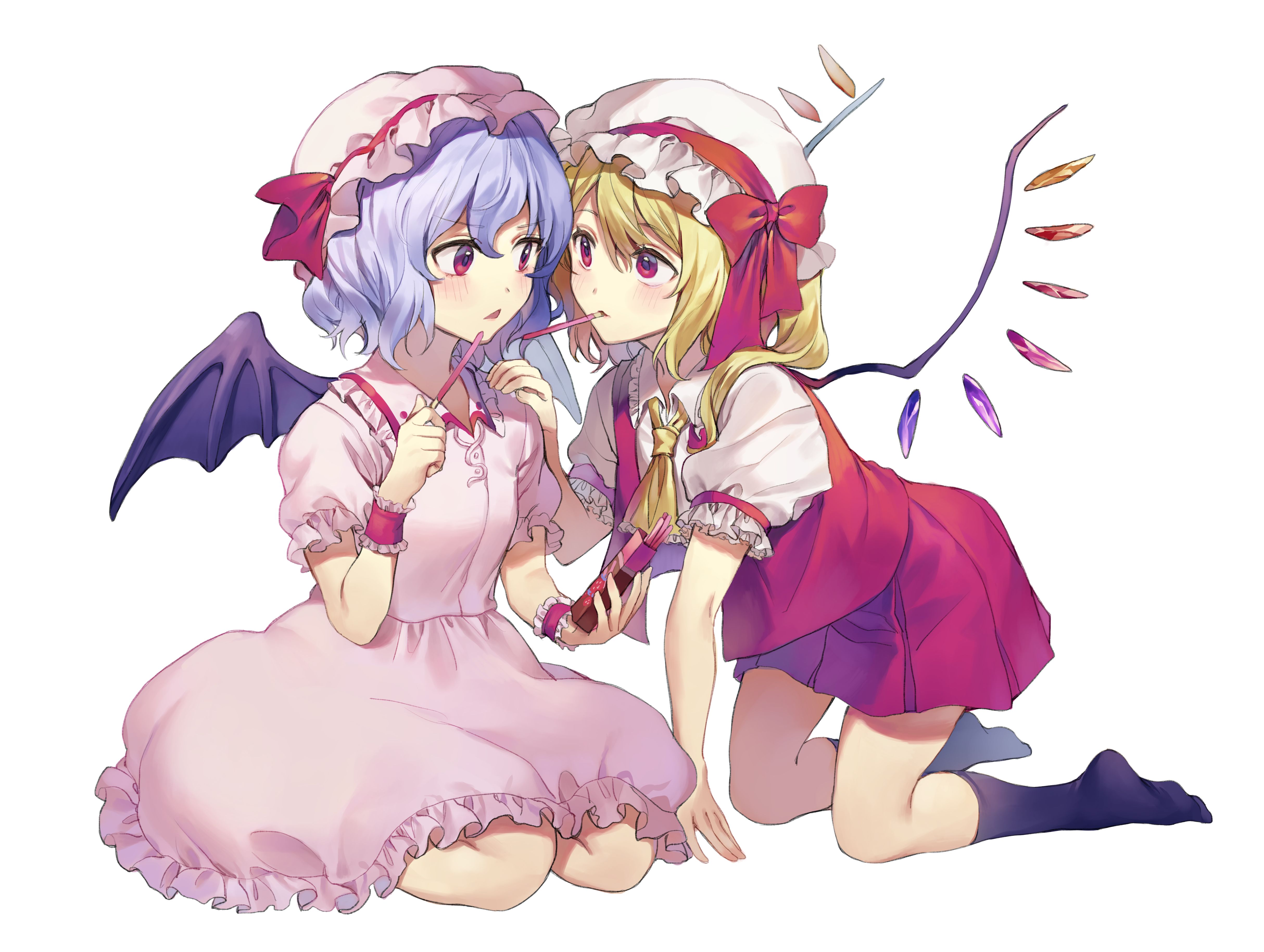 Free download wallpaper Flandre Scarlet, Remilia Scarlet, Touhou, Anime on your PC desktop