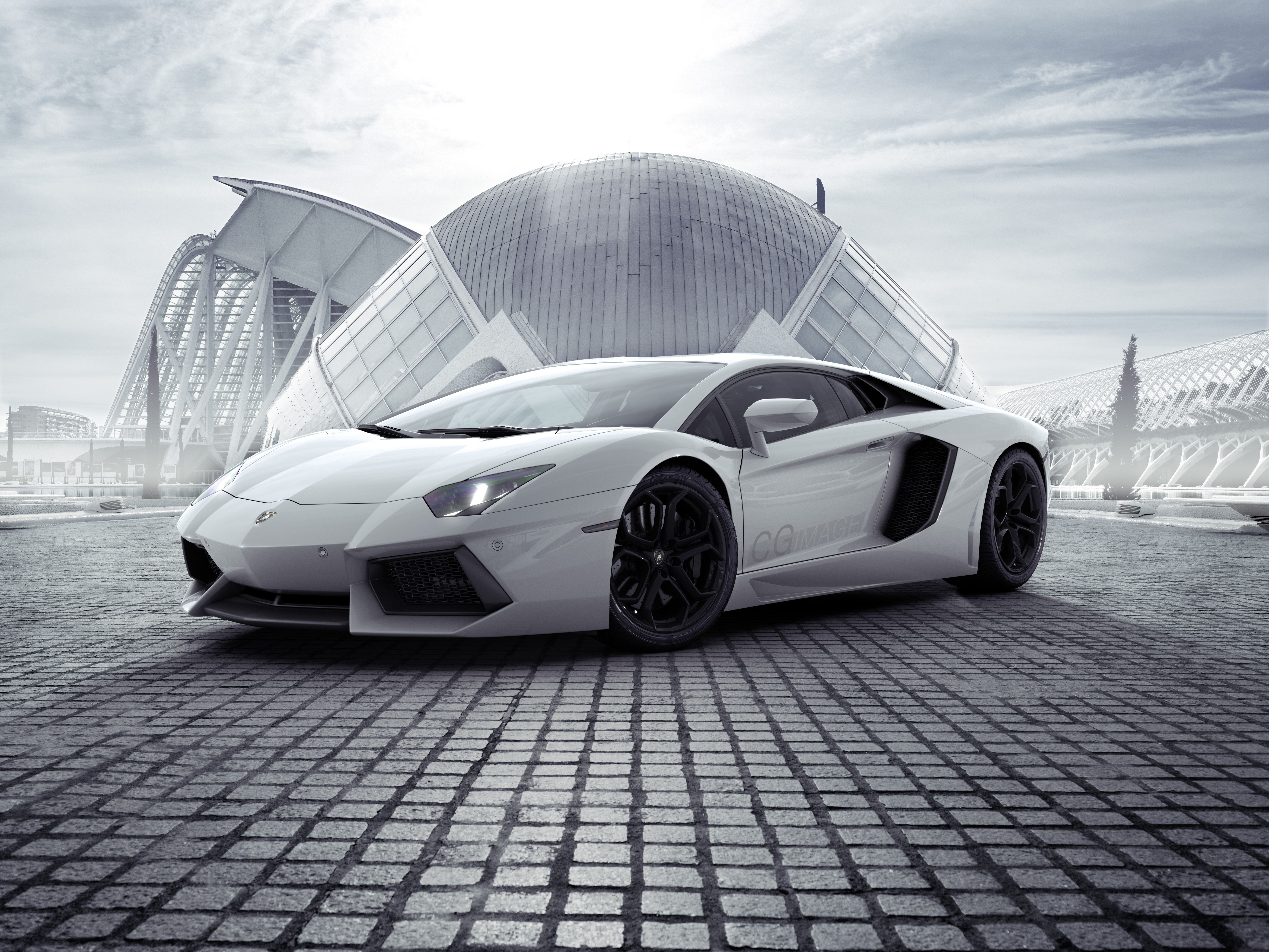 Free download wallpaper Lamborghini, Car, Supercar, Lamborghini Aventador, Vehicles, White Car on your PC desktop