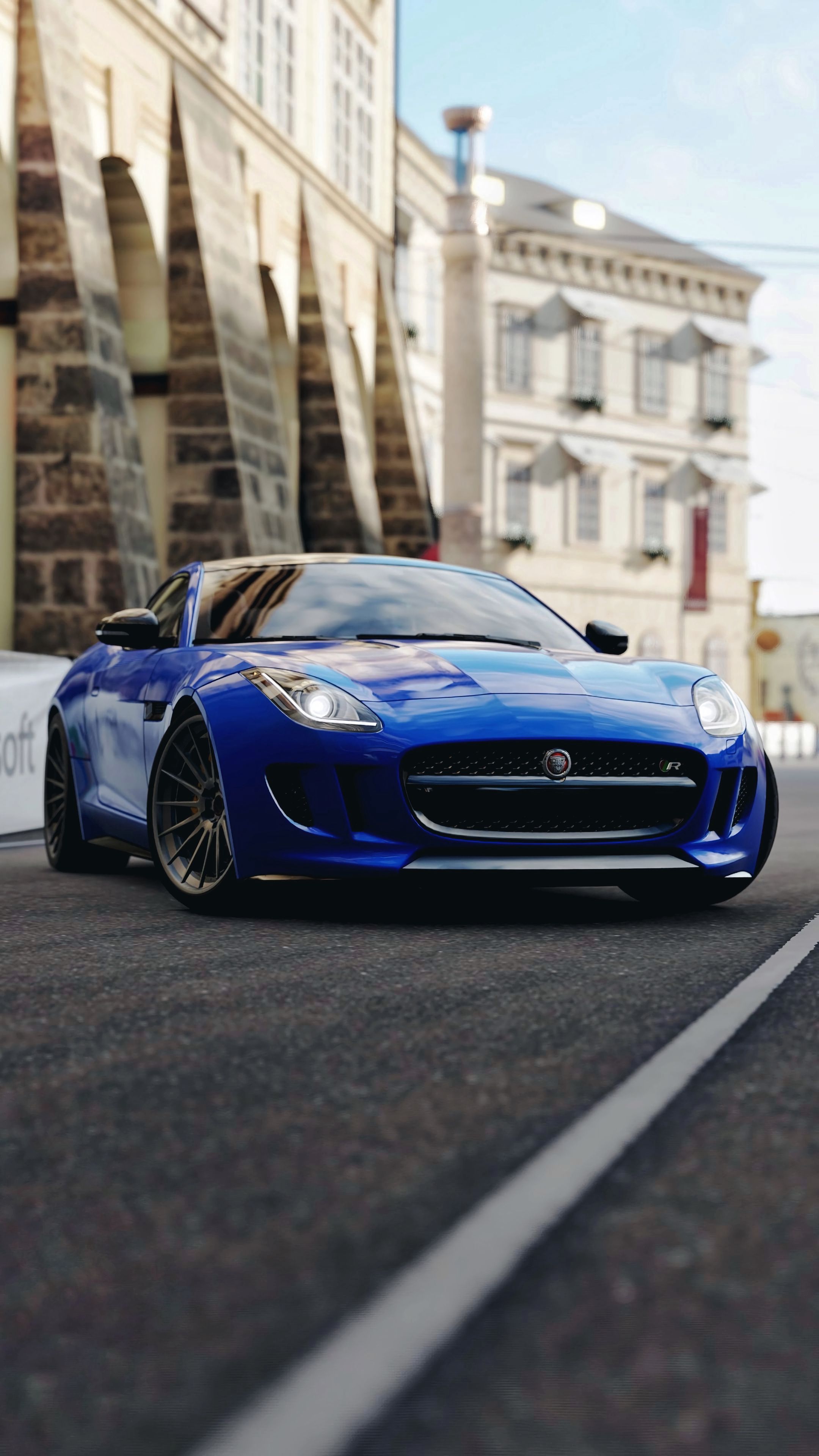 jaguar f type, sports car, front view, cars, race, sports, jaguar, blue HD wallpaper