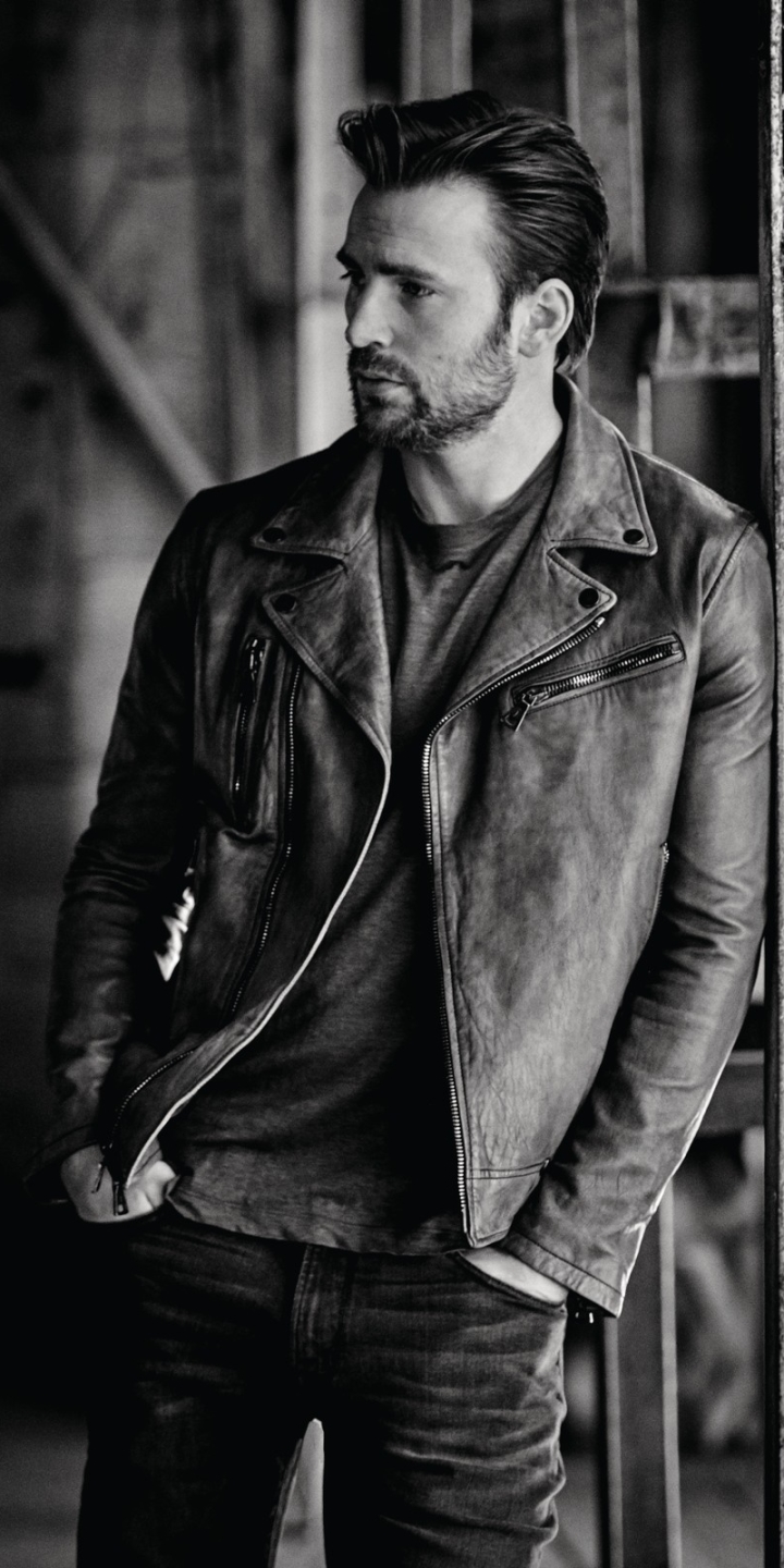 Download mobile wallpaper Chris Evans, American, Celebrity, Black & White, Actor for free.
