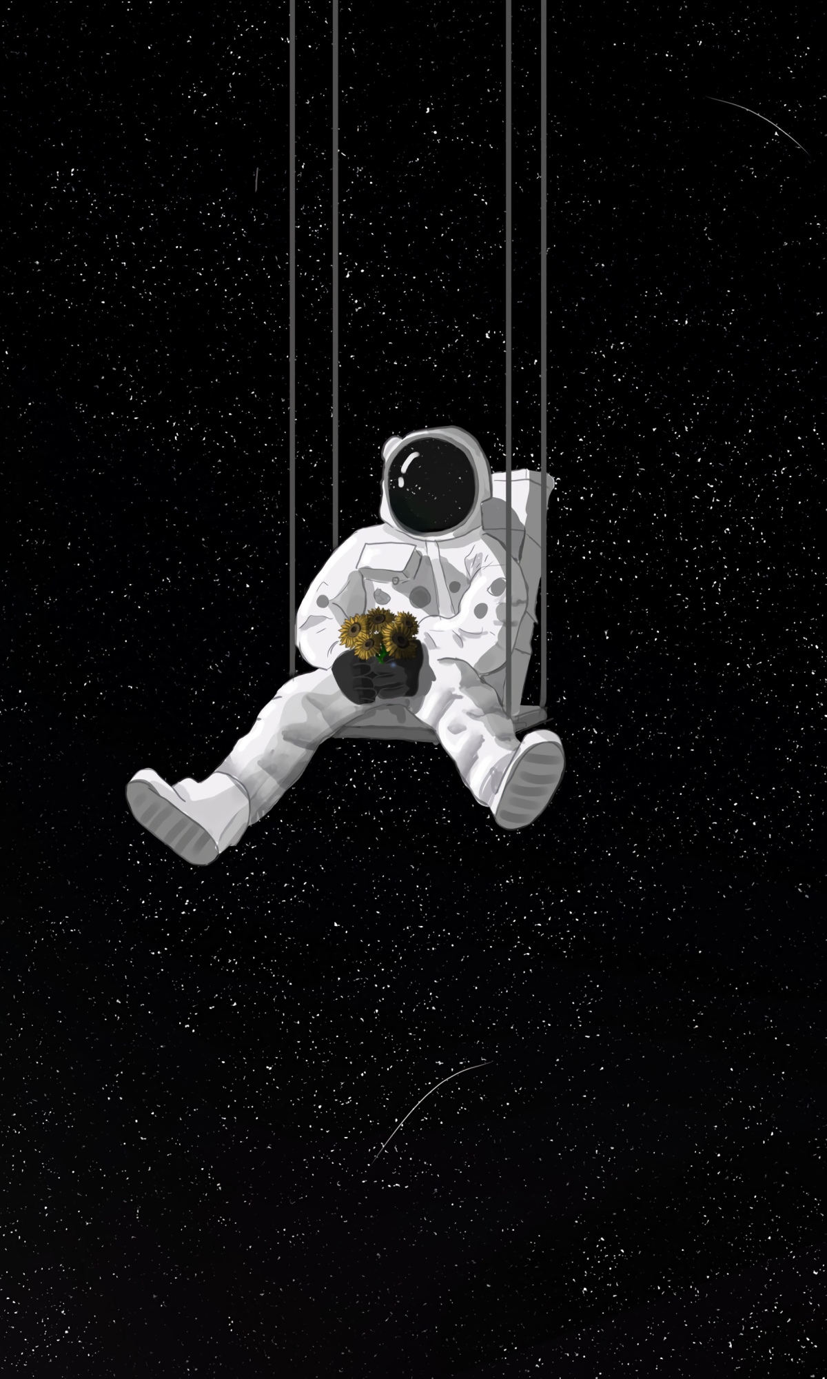 Download mobile wallpaper Space, Swing, Sci Fi, Astronaut for free.