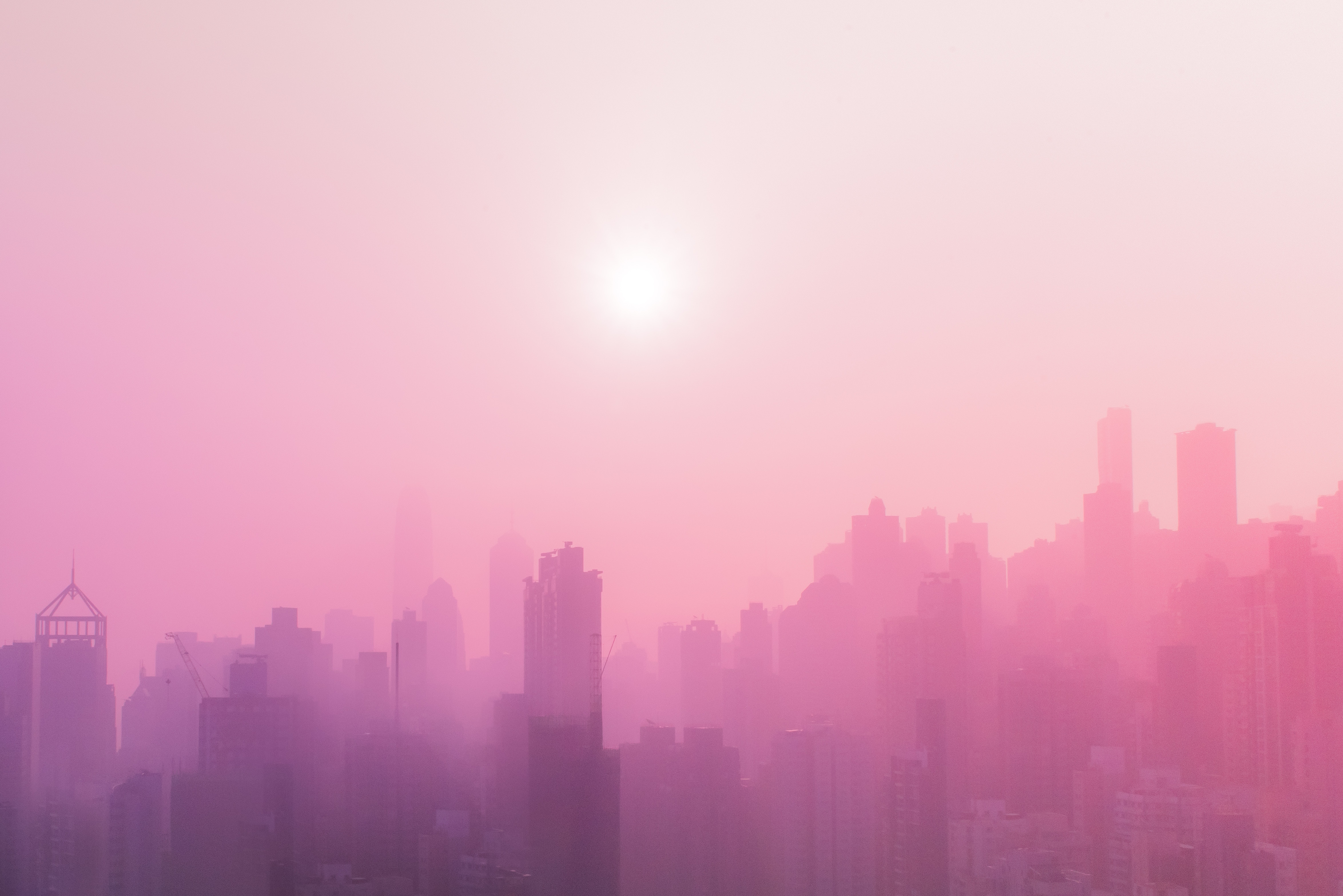 Laden Sie das Nebel, Stadtbild, Städtische Landschaft, Wolkenkratzer, Stadt, Sun, Gebäude, Städte-Bild kostenlos auf Ihren PC-Desktop herunter