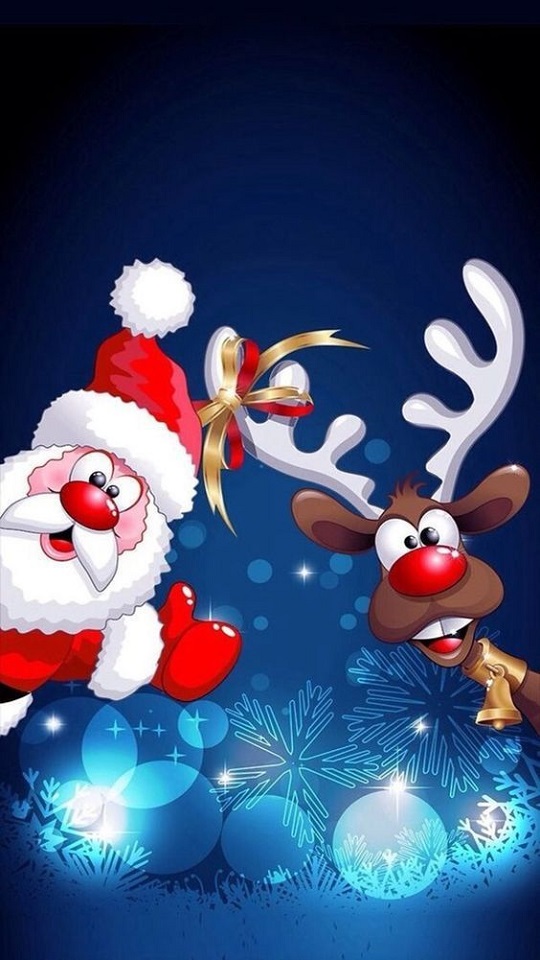 Téléchargez des papiers peints mobile Père Noël, Noël, Vacances, Renne, Rodolphe (Renne) gratuitement.