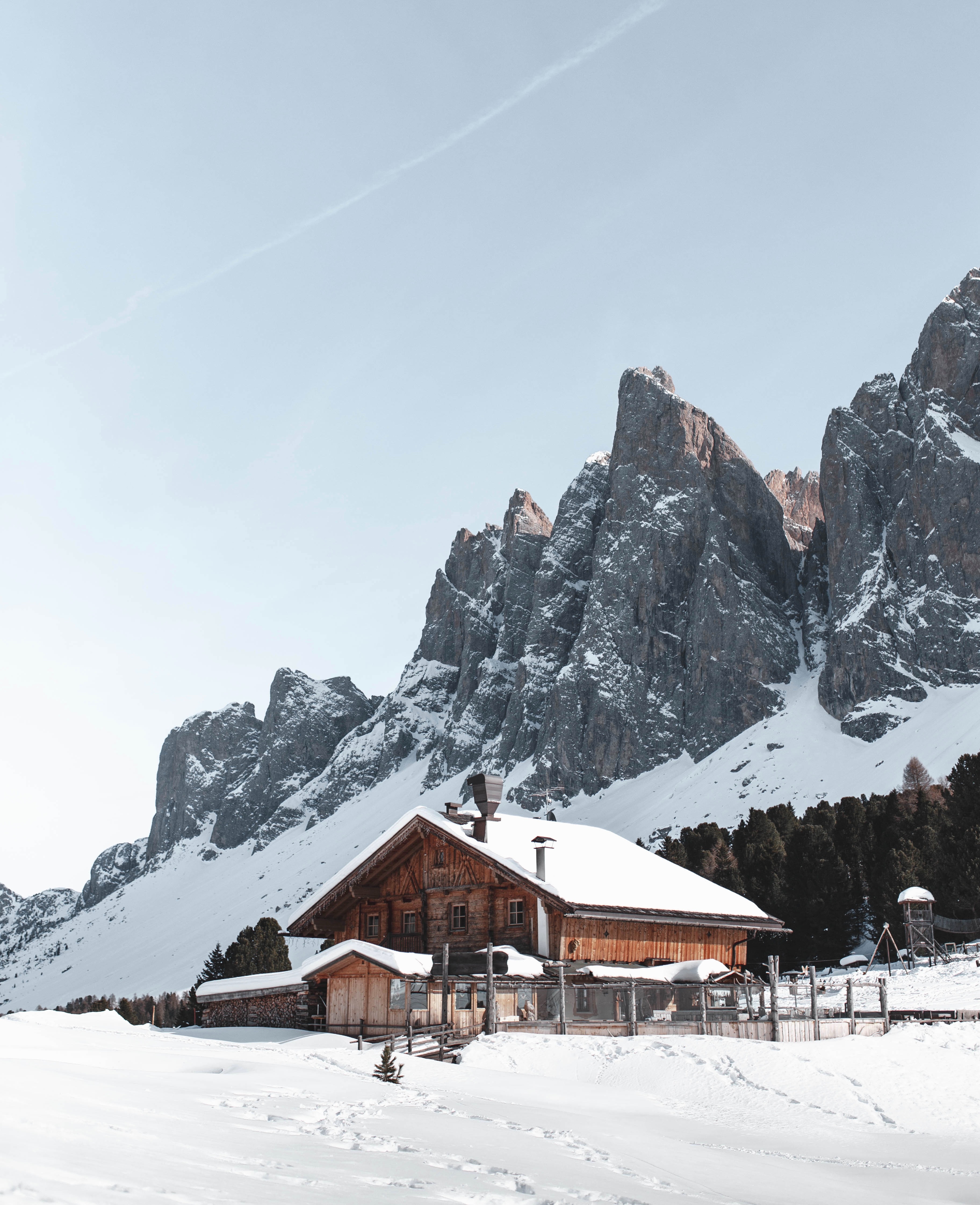 Laden Sie das Natur, Haus, Mountains, Schnee, Land, Villa-Bild kostenlos auf Ihren PC-Desktop herunter