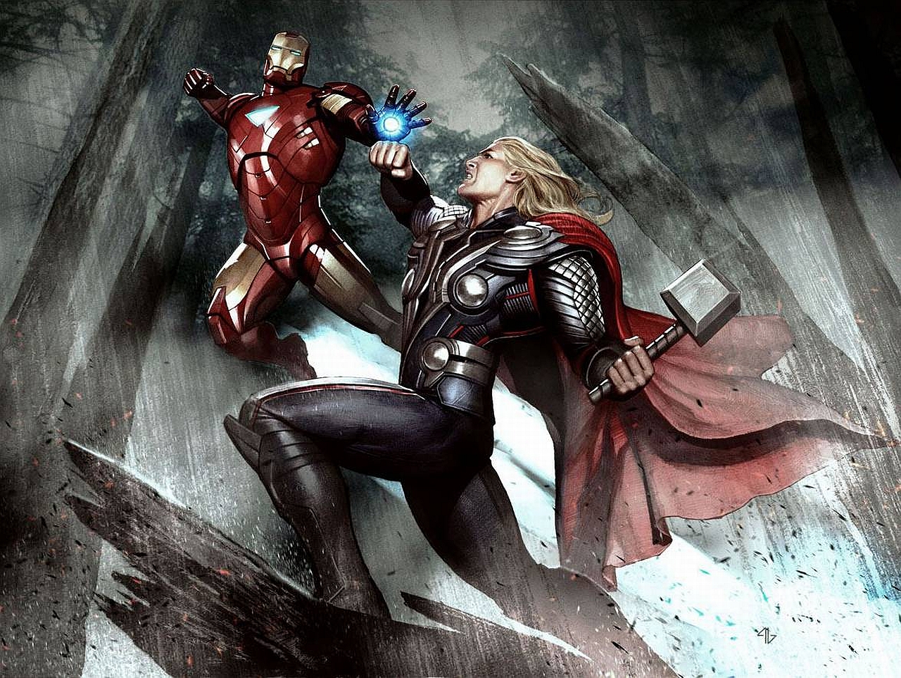 Download mobile wallpaper Iron Man, Avengers, Comics, Thor for free.
