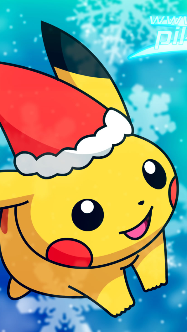 Handy-Wallpaper Winter, Weihnachten, Pokémon, Pikachu, Computerspiele kostenlos herunterladen.