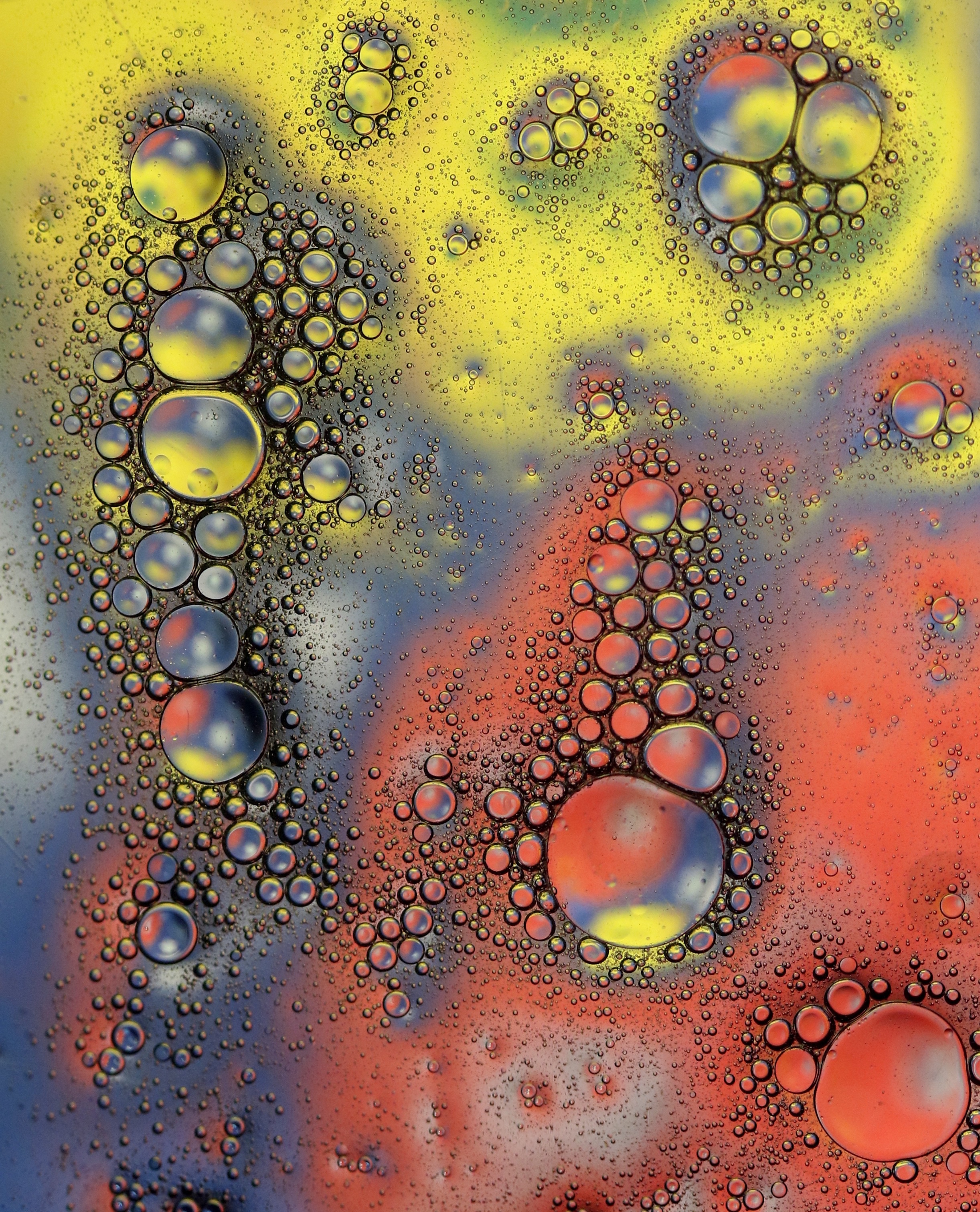 paints, drops, form, bubbles, macro, forms, dimensions (edit), dimension