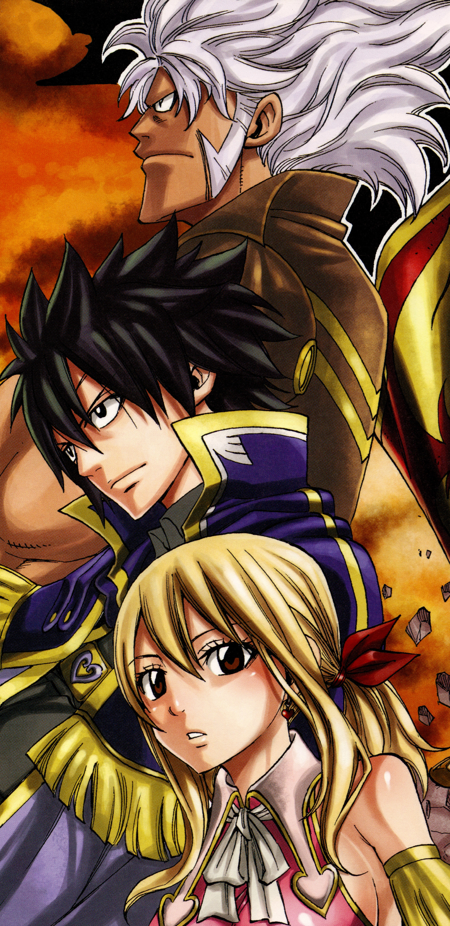 Download mobile wallpaper Anime, Fairy Tail, Lucy Heartfilia, Gray Fullbuster, Elfman Strauss for free.