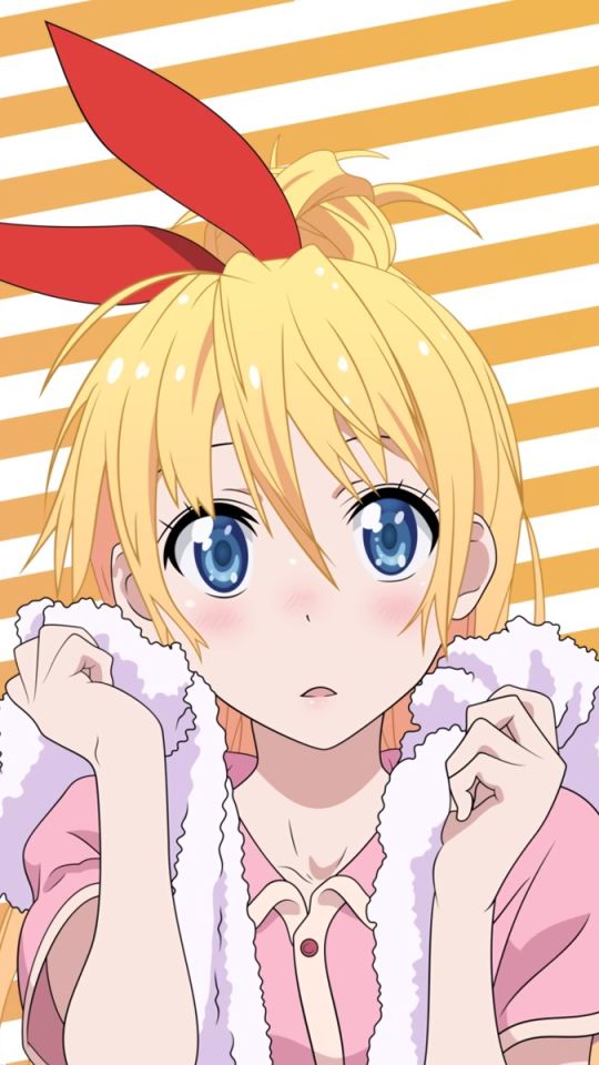 Descarga gratuita de fondo de pantalla para móvil de Rubio, Ojos Azules, Animado, Sonrojo, Rubia, Chitoge Kirisaki, Nisekoi.