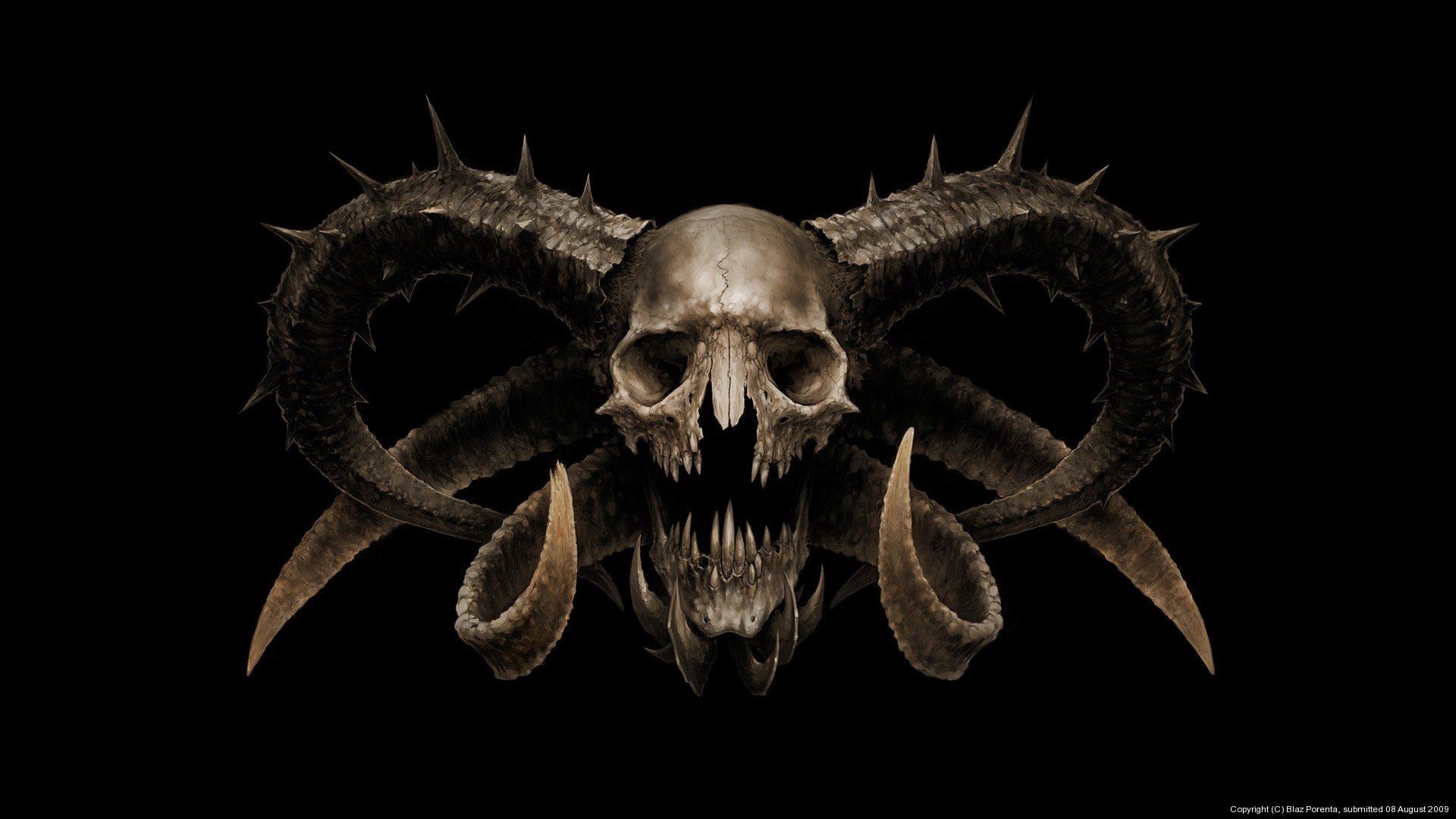 Download mobile wallpaper Dark, Evil, Skull, Demon for free.