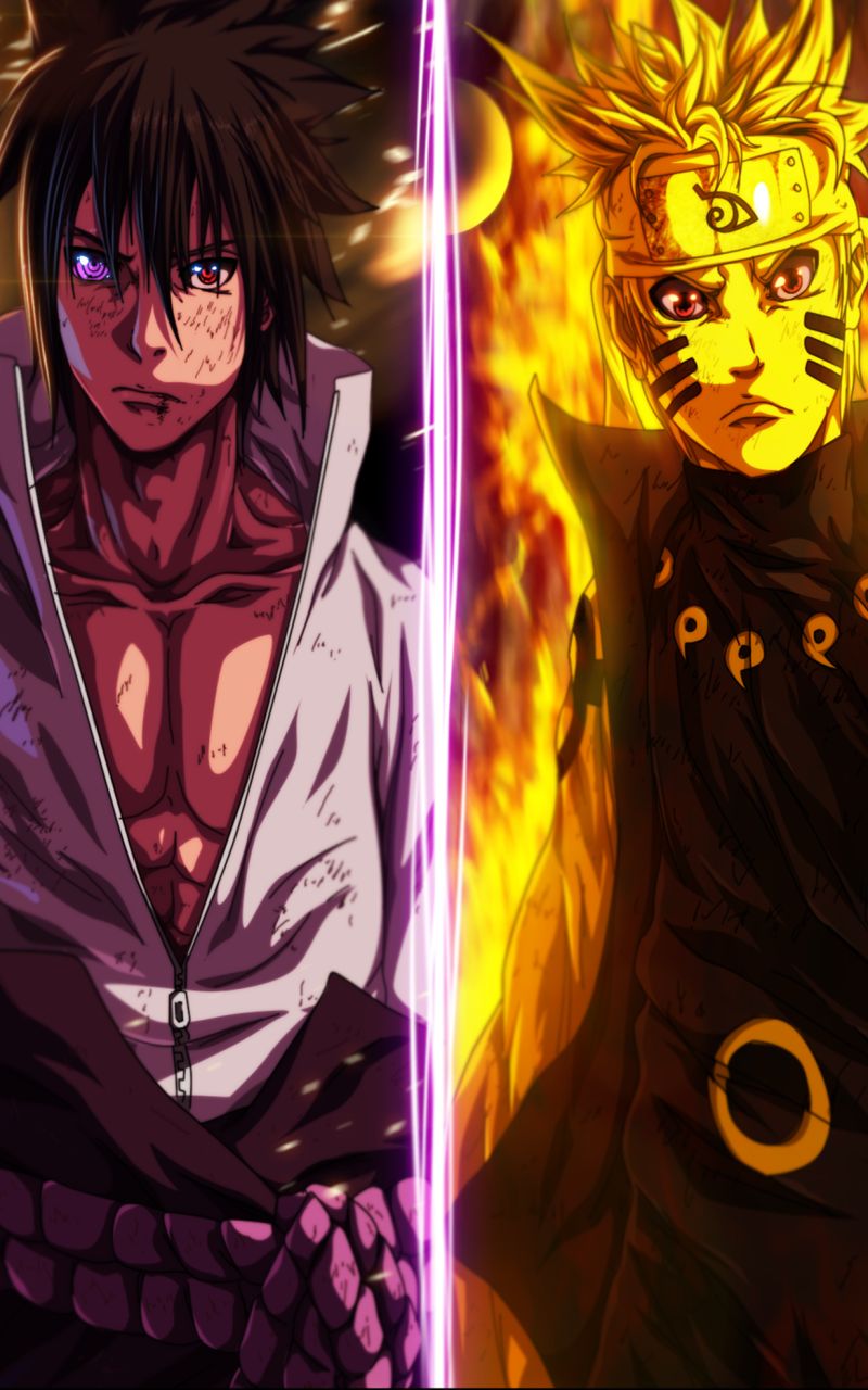 Download mobile wallpaper Anime, Naruto, Sasuke Uchiha, Naruto Uzumaki for free.