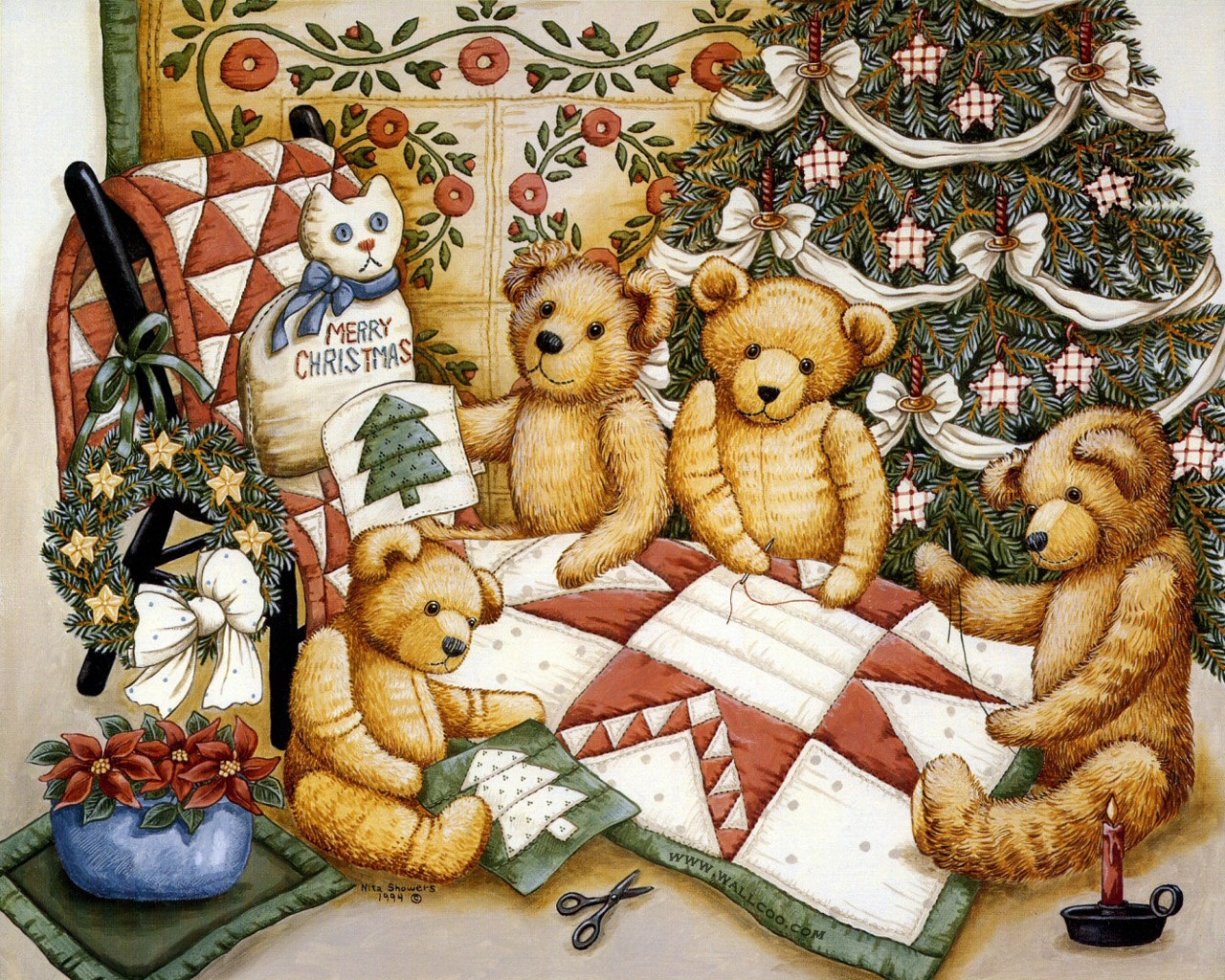 Free download wallpaper Teddy Bear, Christmas, Toy, Man Made on your PC desktop