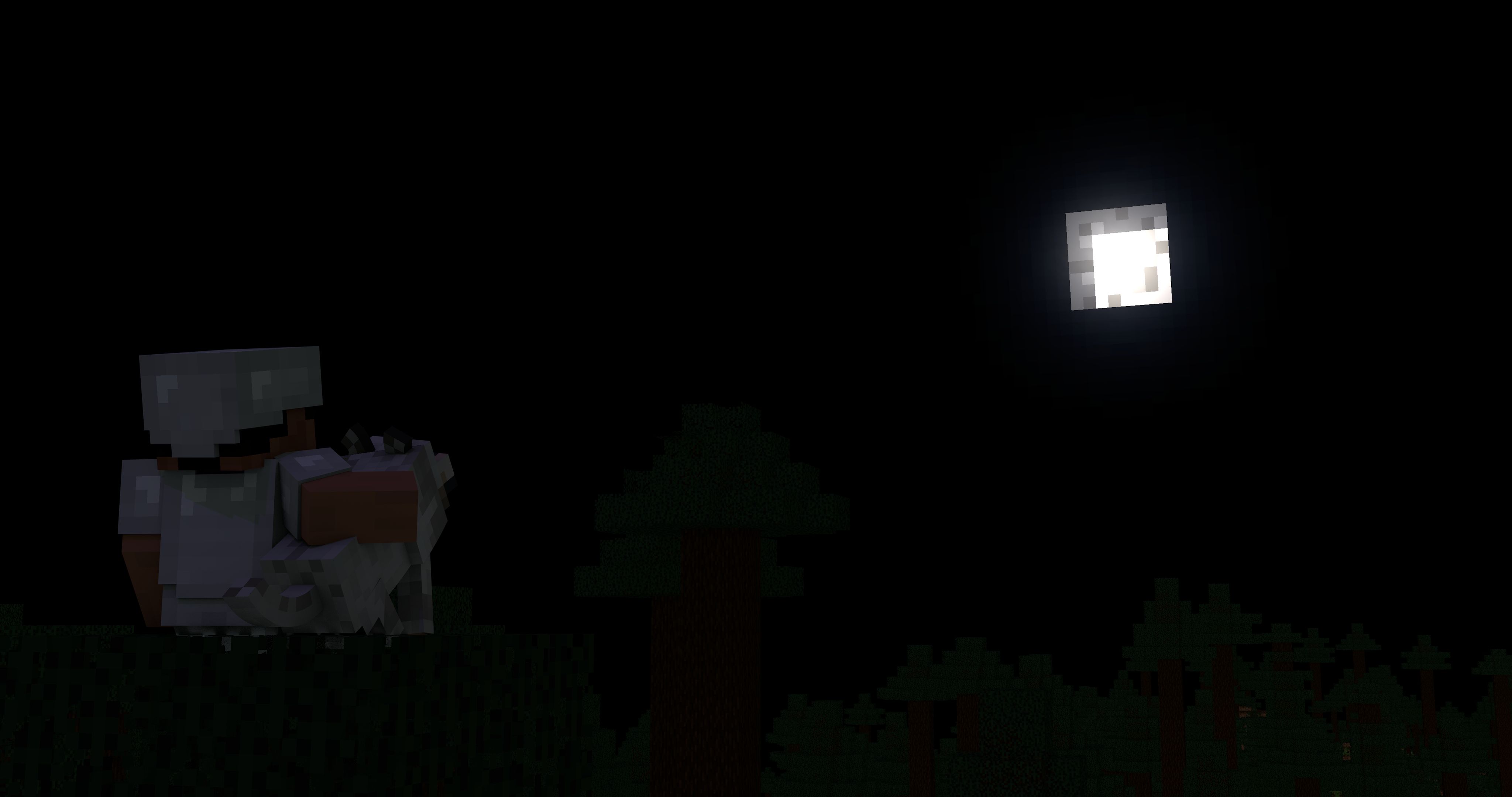 Download mobile wallpaper Night, Moon, Minecraft, Dog, Video Game for free.