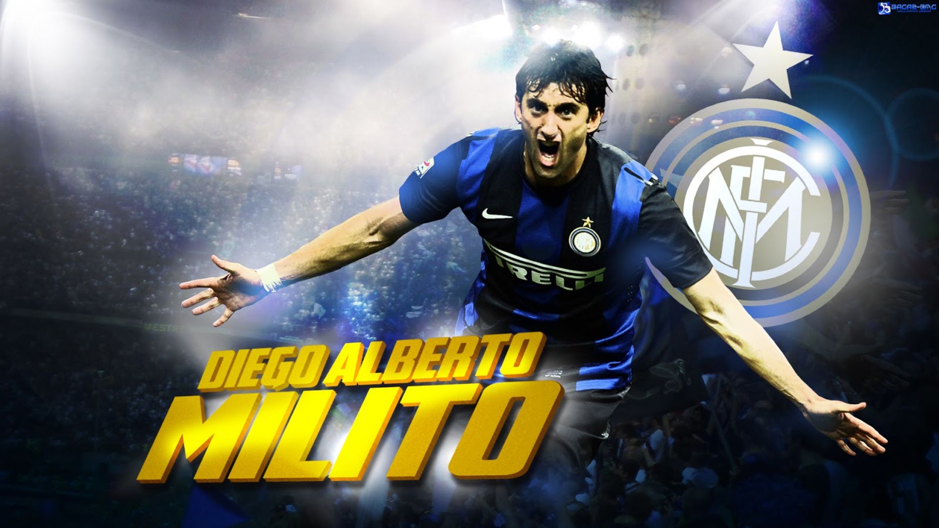 Handy-Wallpaper Sport, Fußball, Inter Mailand, Diego Milito kostenlos herunterladen.