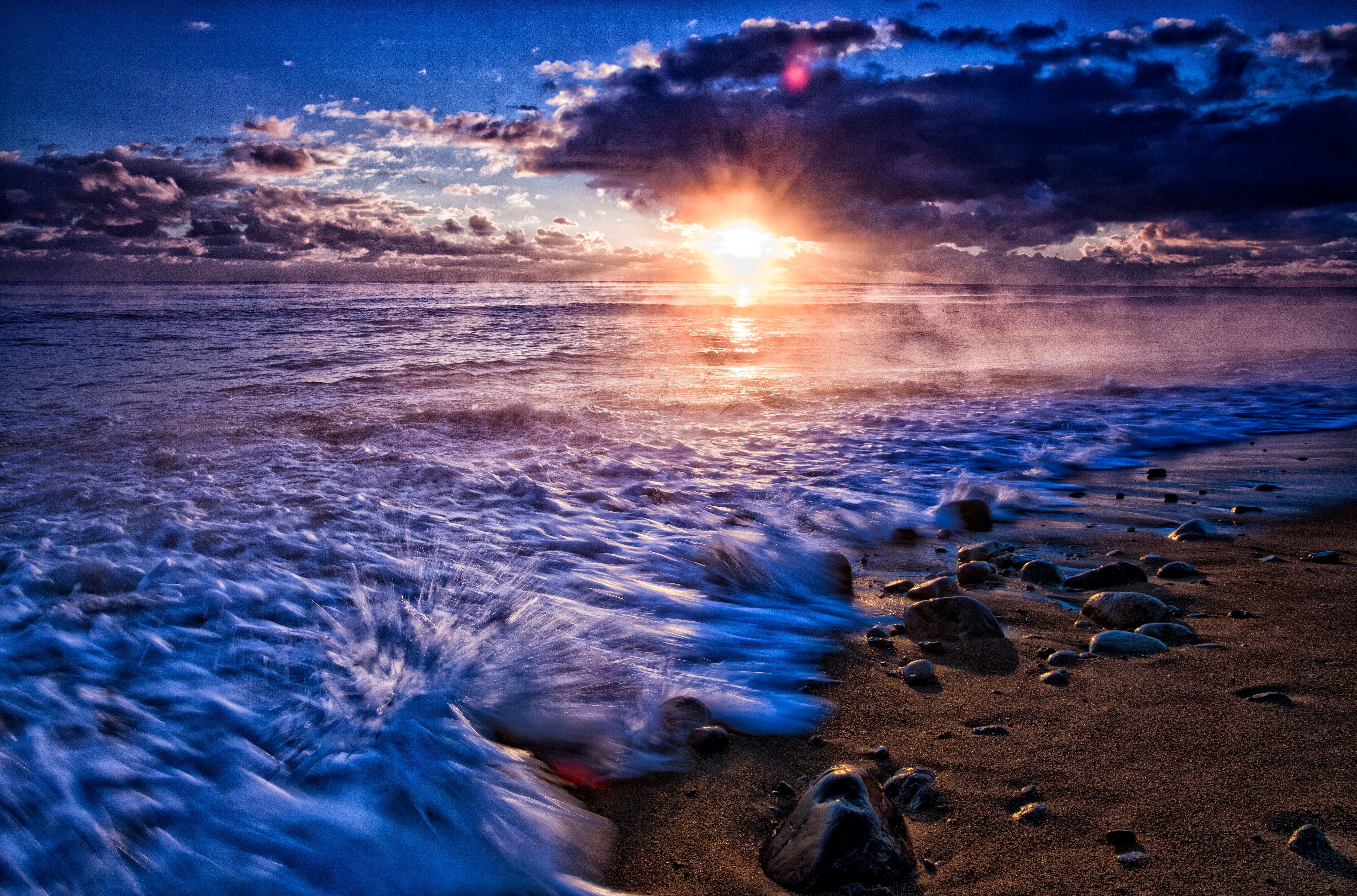 Free download wallpaper Sunset, Sea, Ocean, Earth, Cloud on your PC desktop