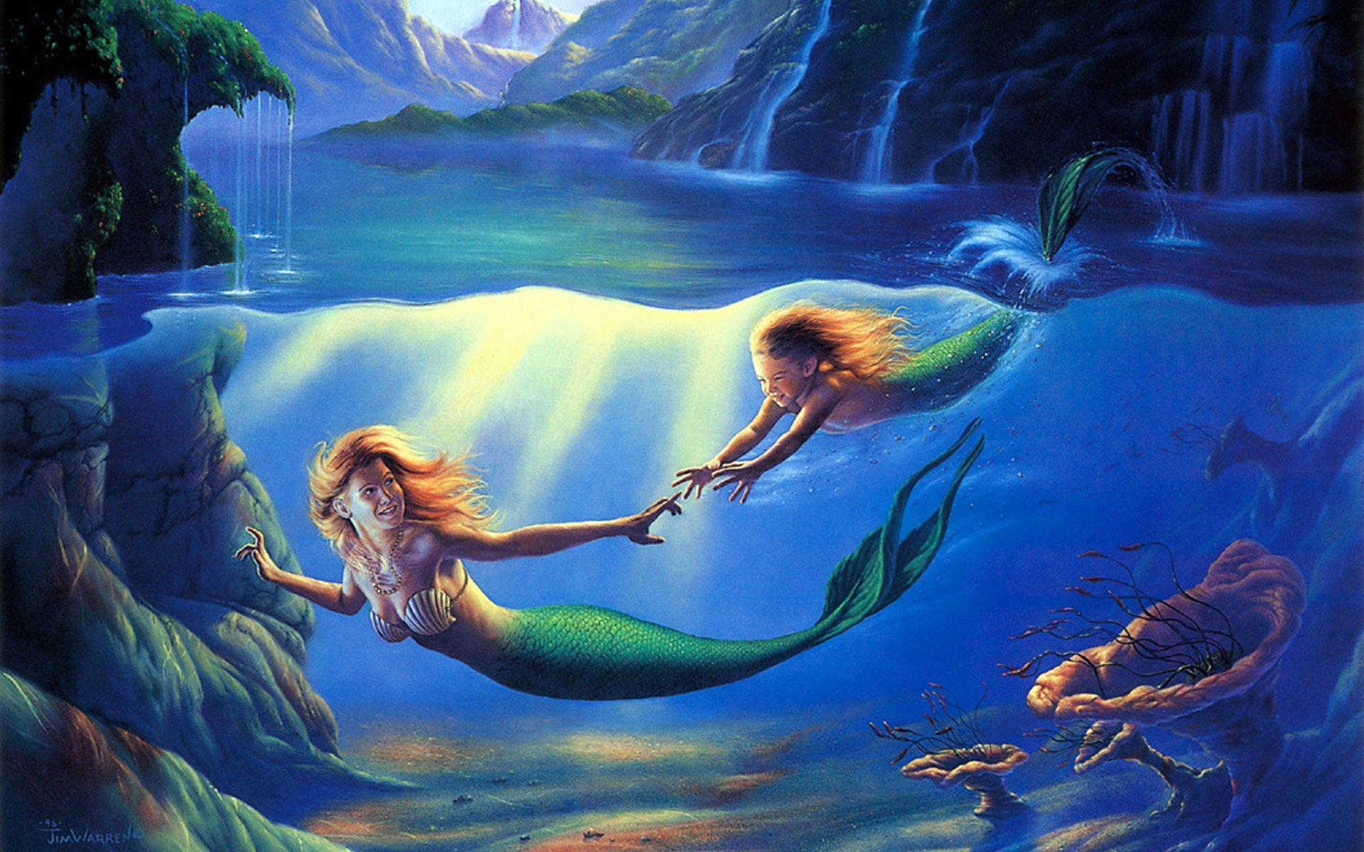 Free download wallpaper Fantasy, Sea, Mermaid on your PC desktop
