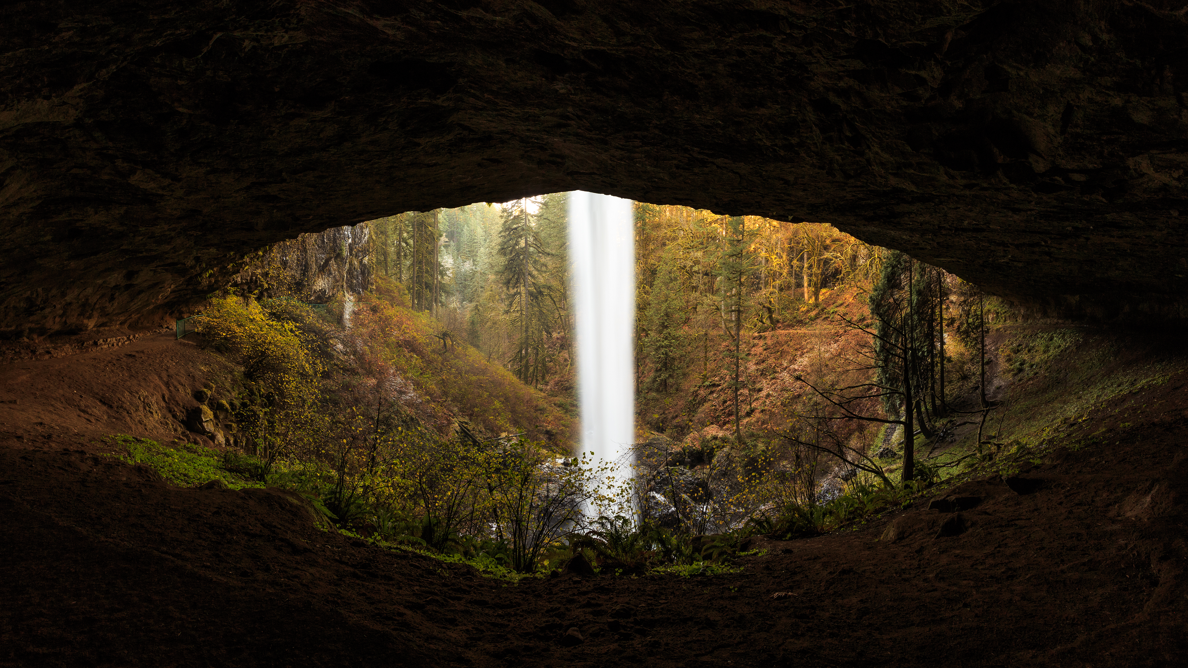 Download mobile wallpaper Cave, Waterfall, Waterfalls, Nature, Earth for free.